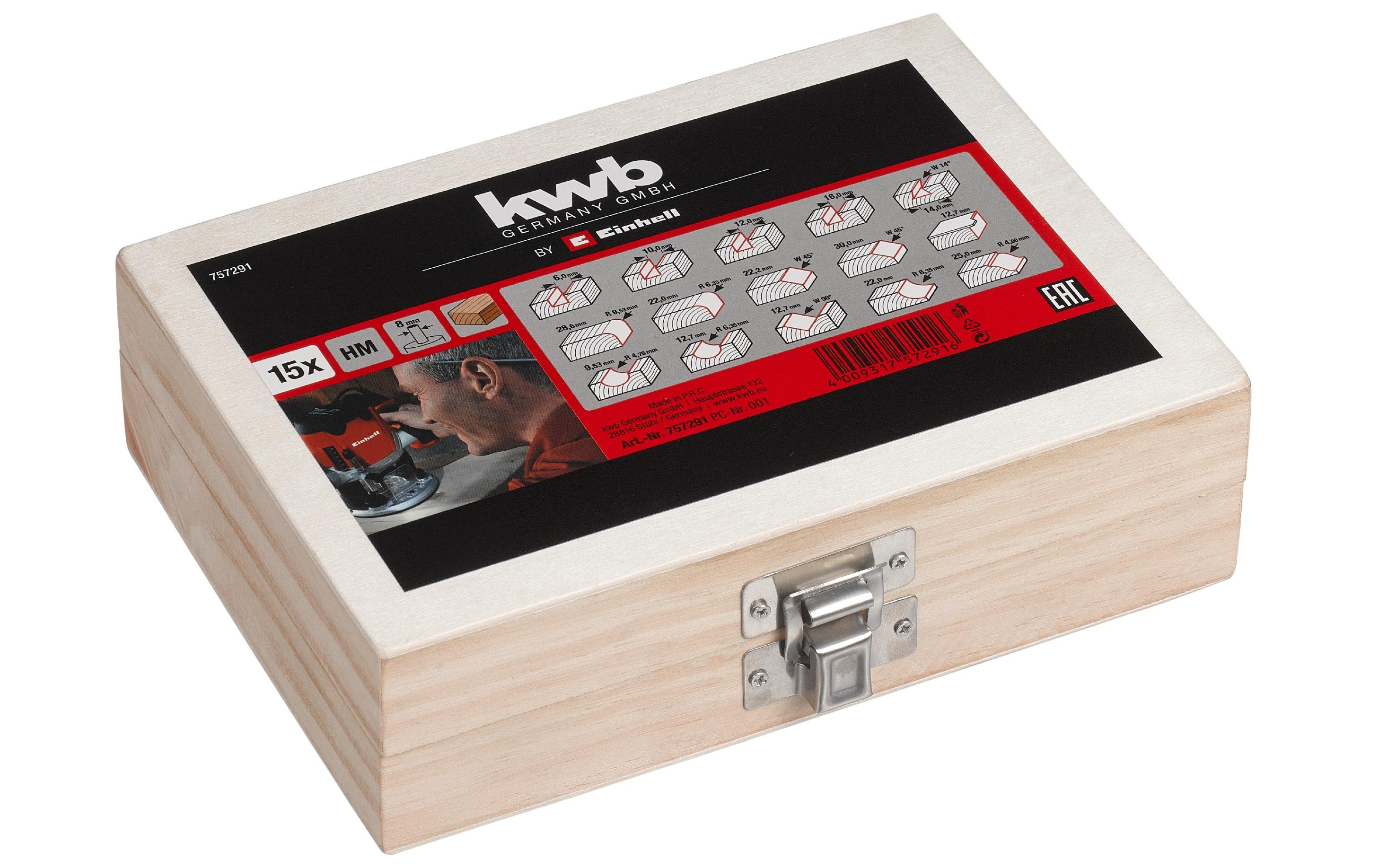 Einhell Fräserset Ø 8 mm 15-teilig