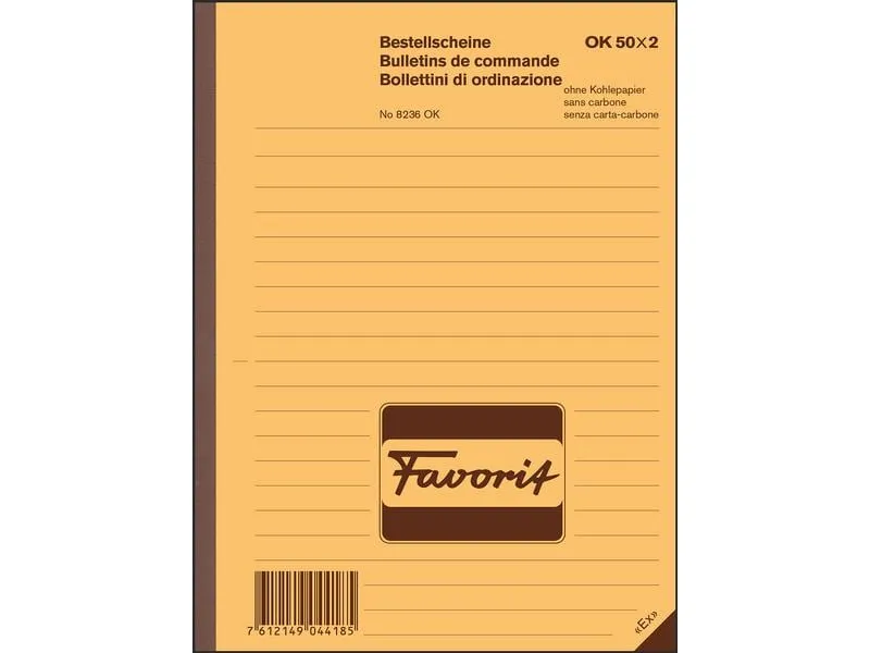 Favorit Durchschreibeblock 156 x 210 mm Bestellscheine Favorit Durchschreibeblock 156 x 210 mm Bestellscheine