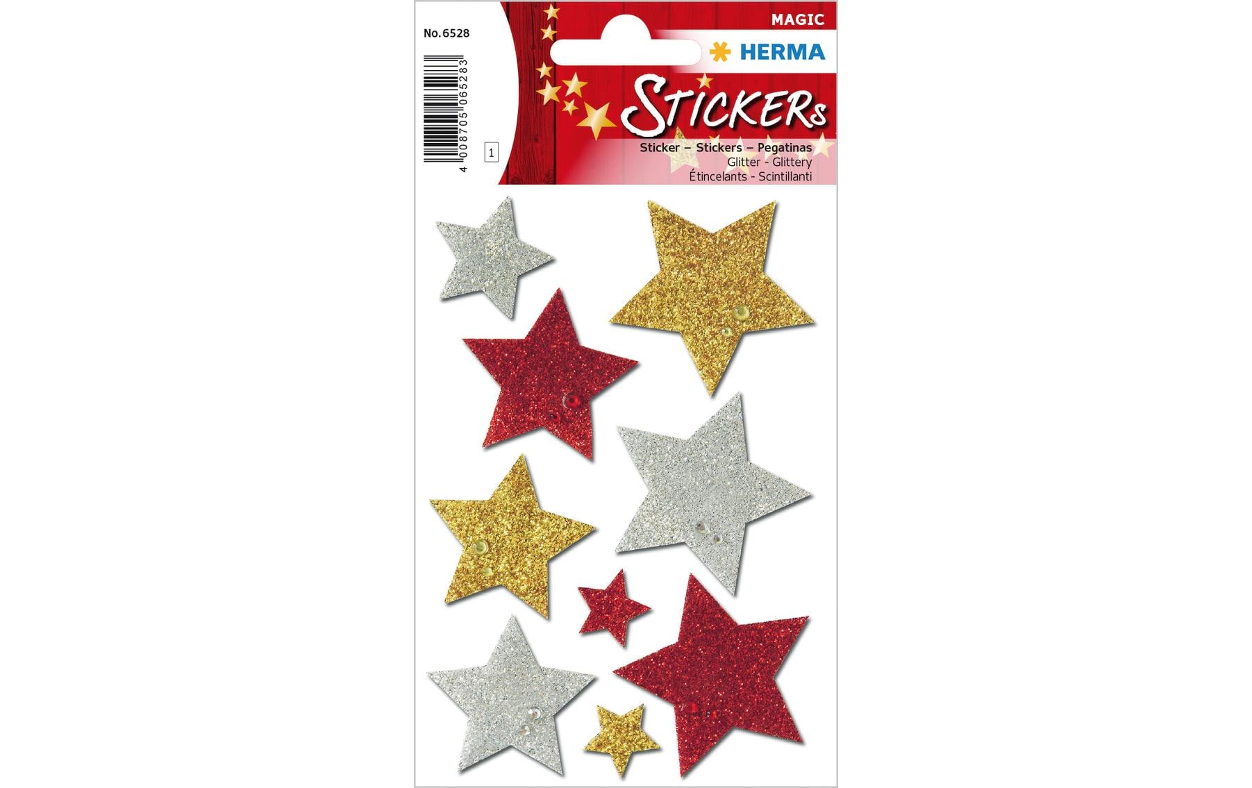 Herma Stickers Weihnachtssticker Sterne 1 Blatt à 9 Sticker