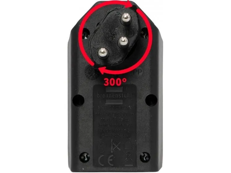 Brennenstuhl Abzweigstecker 2 x T13, 300° drehbar, Schwarz Brennenstuhl Abzweigstecker 2 x T13, 300° drehbar, Schwarz