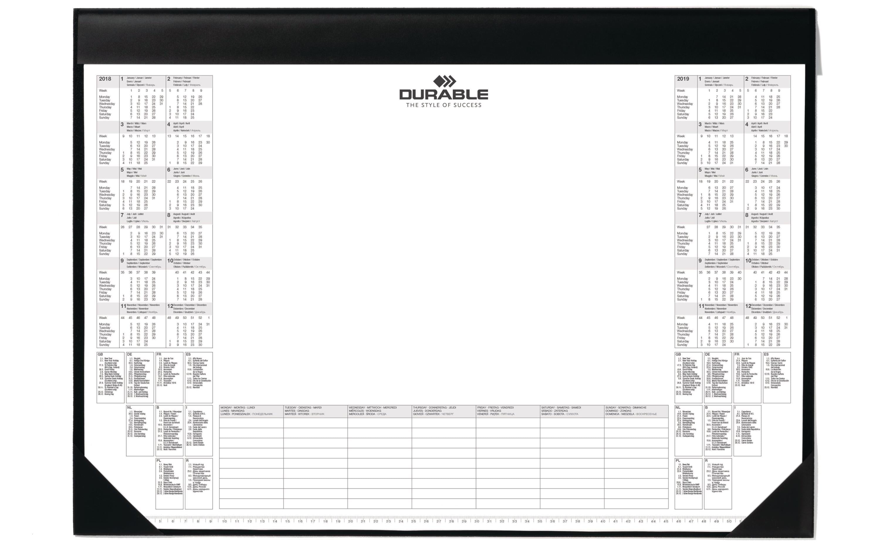 DURABLE Schreibunterlage 590 x 420 mm mit Kalender & Planer