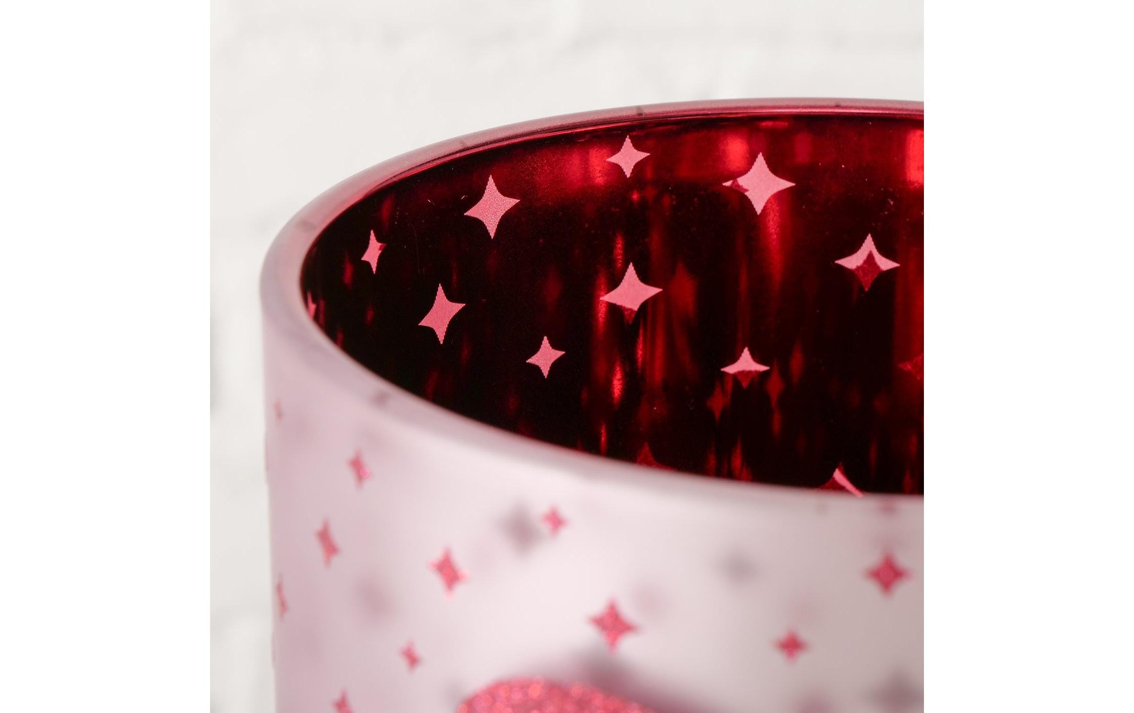 Boltze Weihnachtswindlicht Boucle Glas, 15 x 15 cm