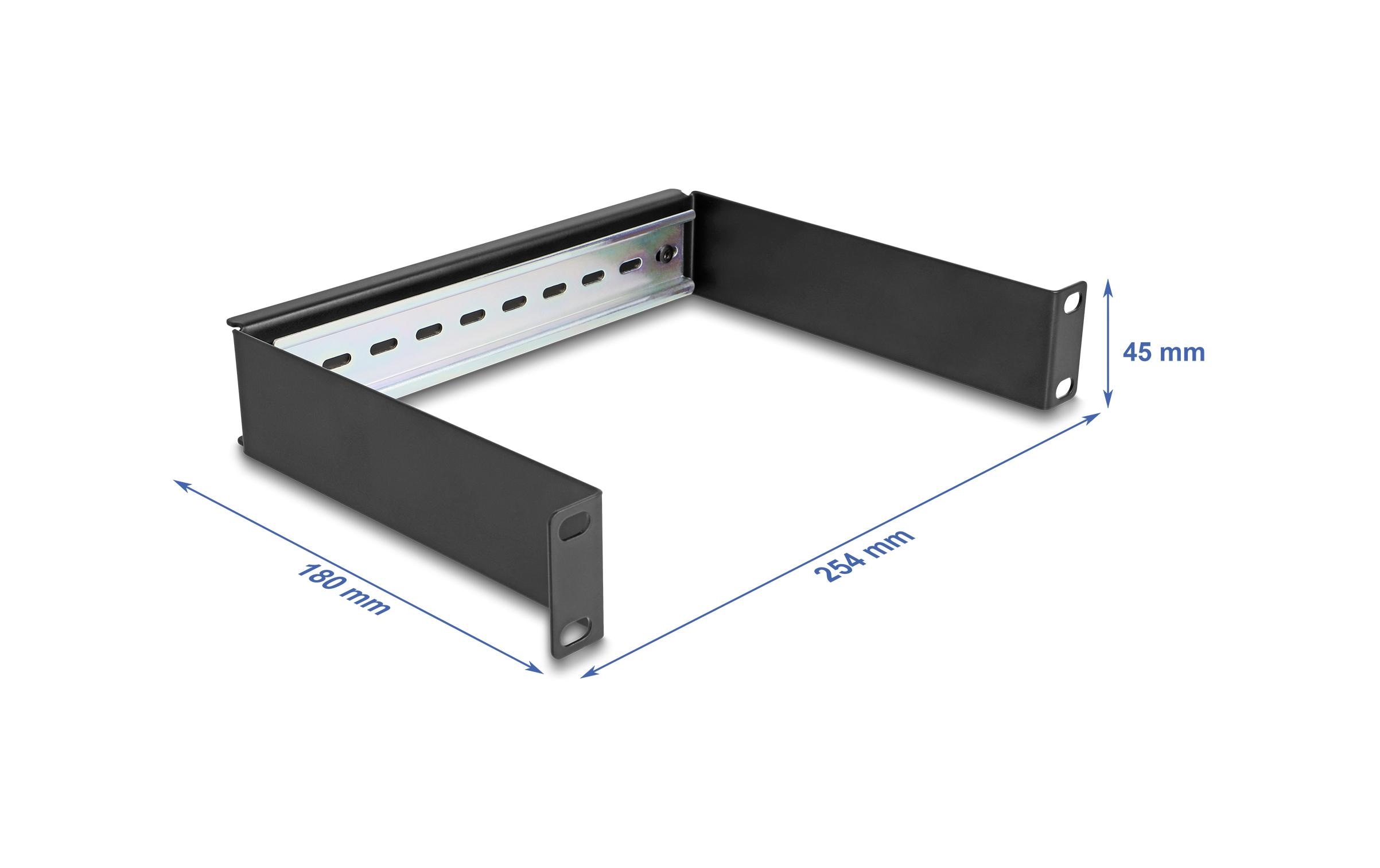 Delock Hutschienenpanel 1HE 10, Schwarz