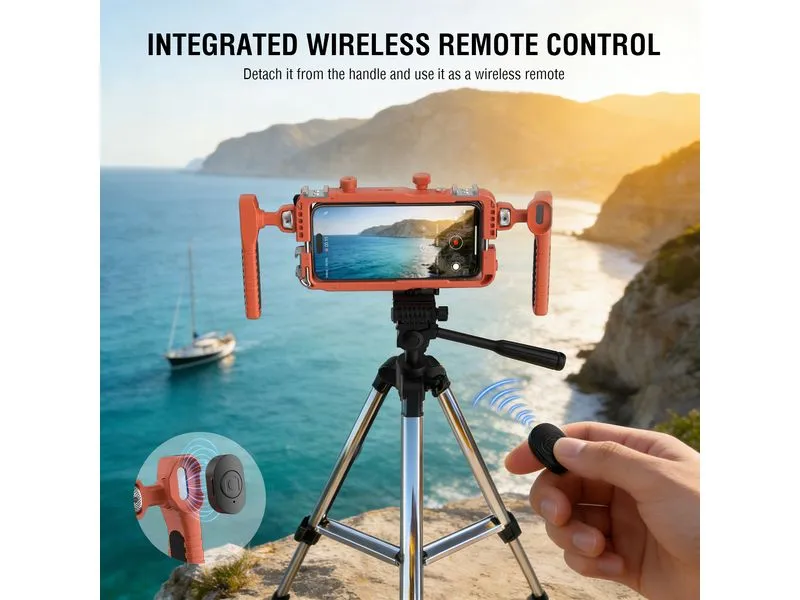 4smarts Universelles Smartphone-Video-Rig mit Fernauslöser, orange
