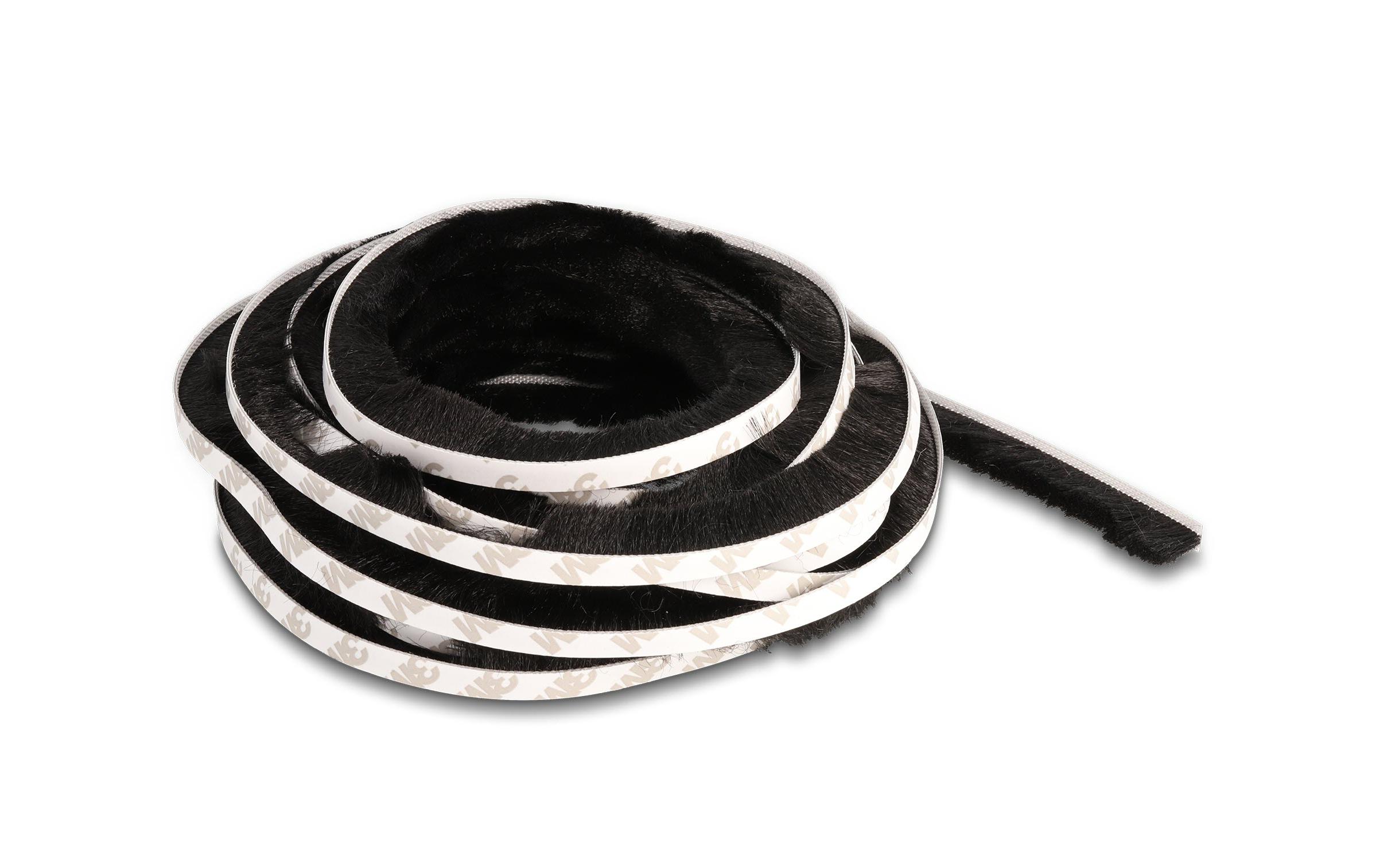 Delock Bürstenstreifen selbstklebend schwarz, 15mm - 5m