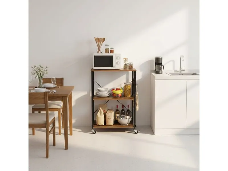relaxdays Küchenwagen 89 x 60 x 40 cm Schwarz relaxdays Küchenwagen 89 x 60 x 40 cm Schwarz