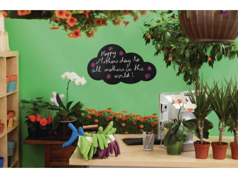 Securit Kreidetafel Silhouette Cloud mit Klett, Schwarz