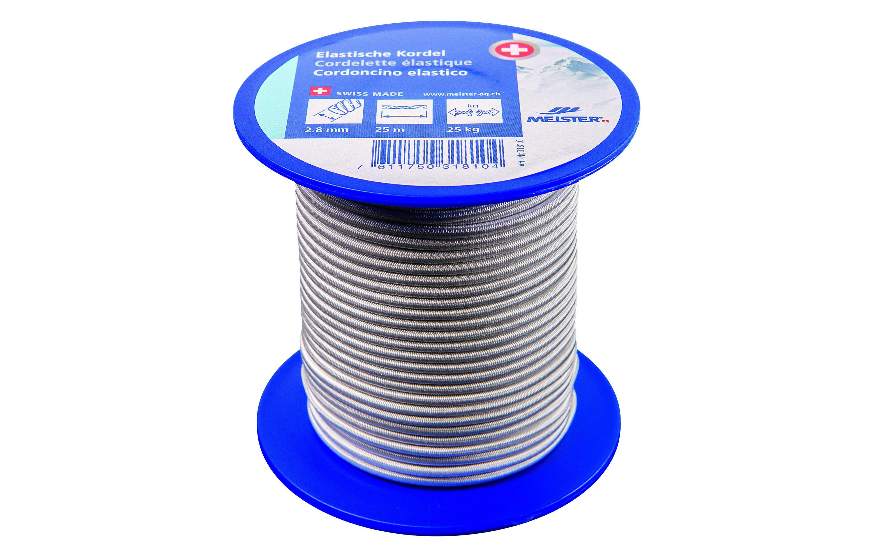 Meister Gummi-Spannseil Ø 2,8 mm, 25 m, 25 kg, Weiss Meister Gummi-Spannseil Ø 2,8 mm, 25 m, 25 kg, Weiss