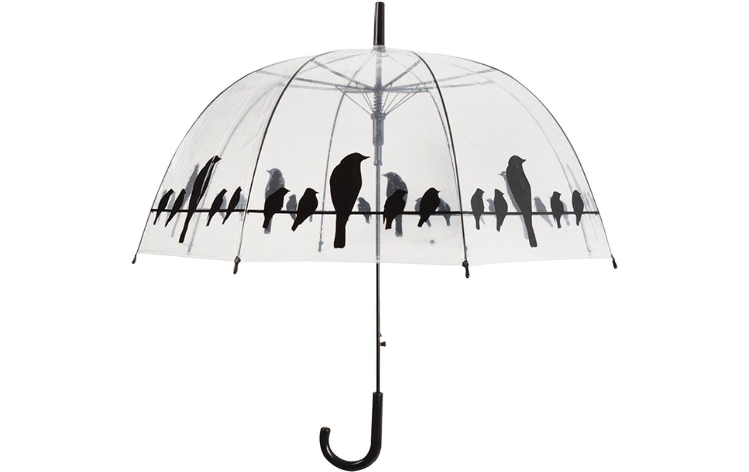 Esschert Design Schirm Vögel auf Draht Schwarz/Transparent