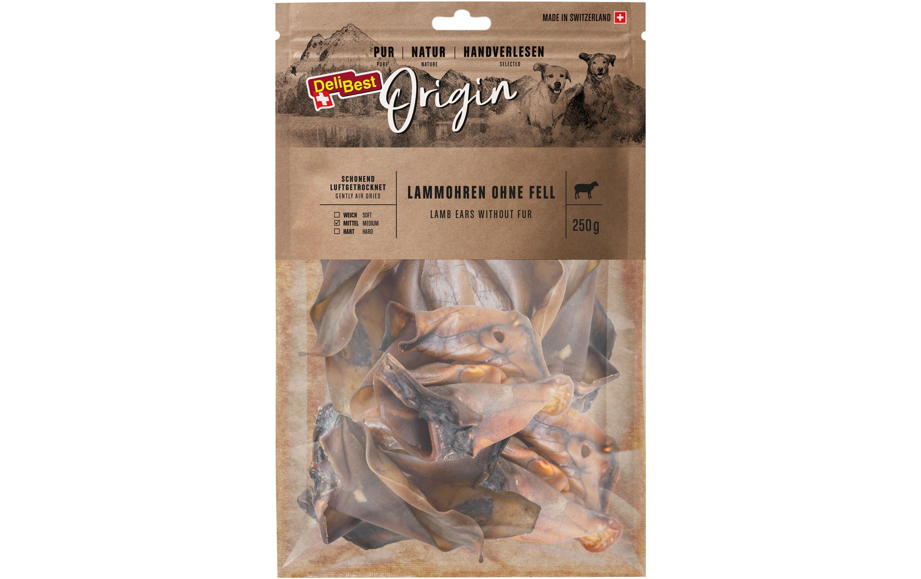 DeliBest Kausnack Origin Lammohren ohne Fell 250 g