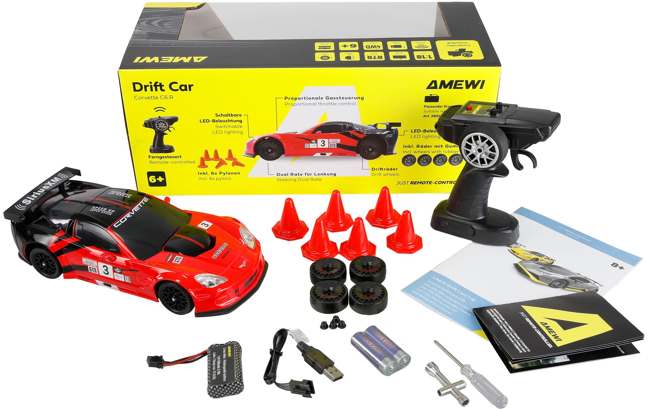 Amewi Drift Corvette C6.R 1:18 RTR Rot