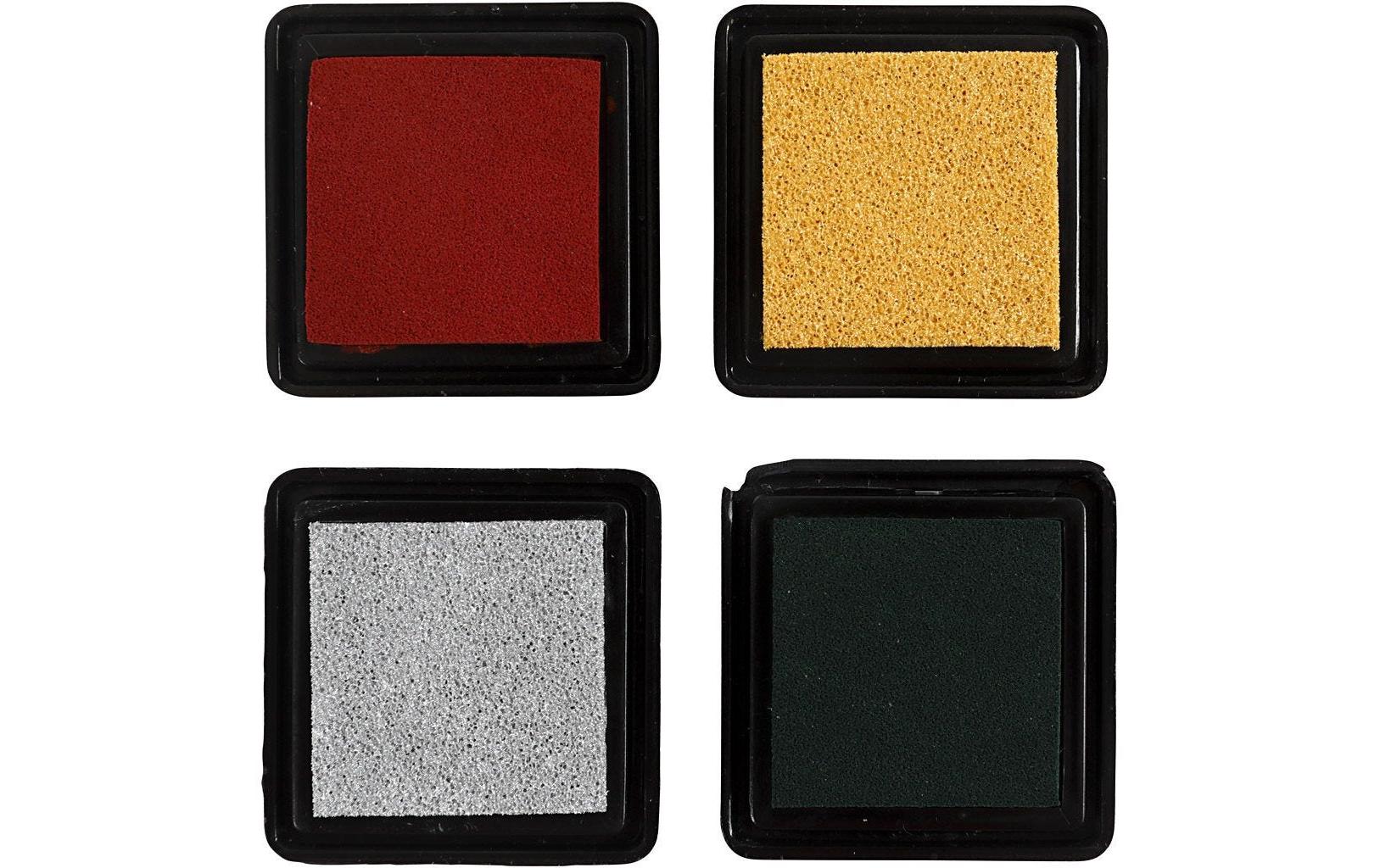 Creativ Company Stempelkissen Ink Pad Gold, Grün, Rot, Silber