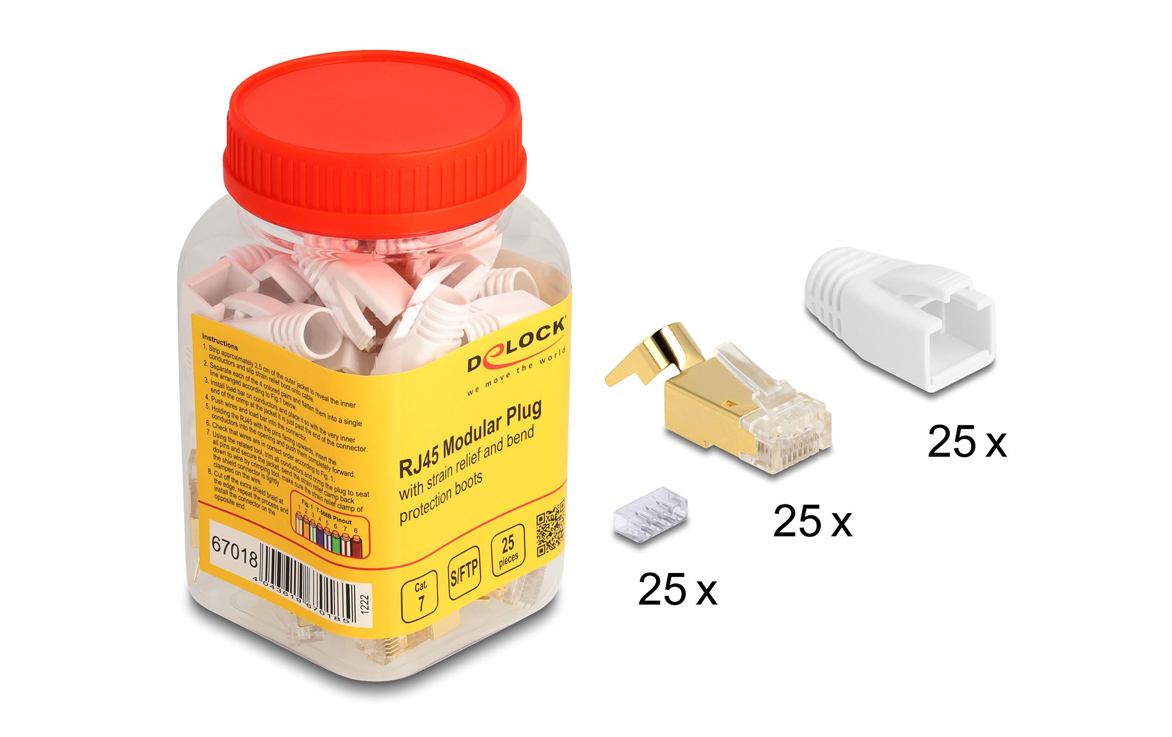 Delock Stecker RJ45, S/FTP, Cat.7 25 Stück, Transparent Delock Stecker RJ45, S/FTP, Cat.7 25 Stück, Transparent