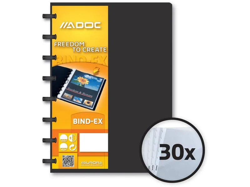 Adoc Sichtbuch Bind-Ex A5, 30 Taschen, Schwarz Adoc Sichtbuch Bind-Ex A5, 30 Taschen, Schwarz