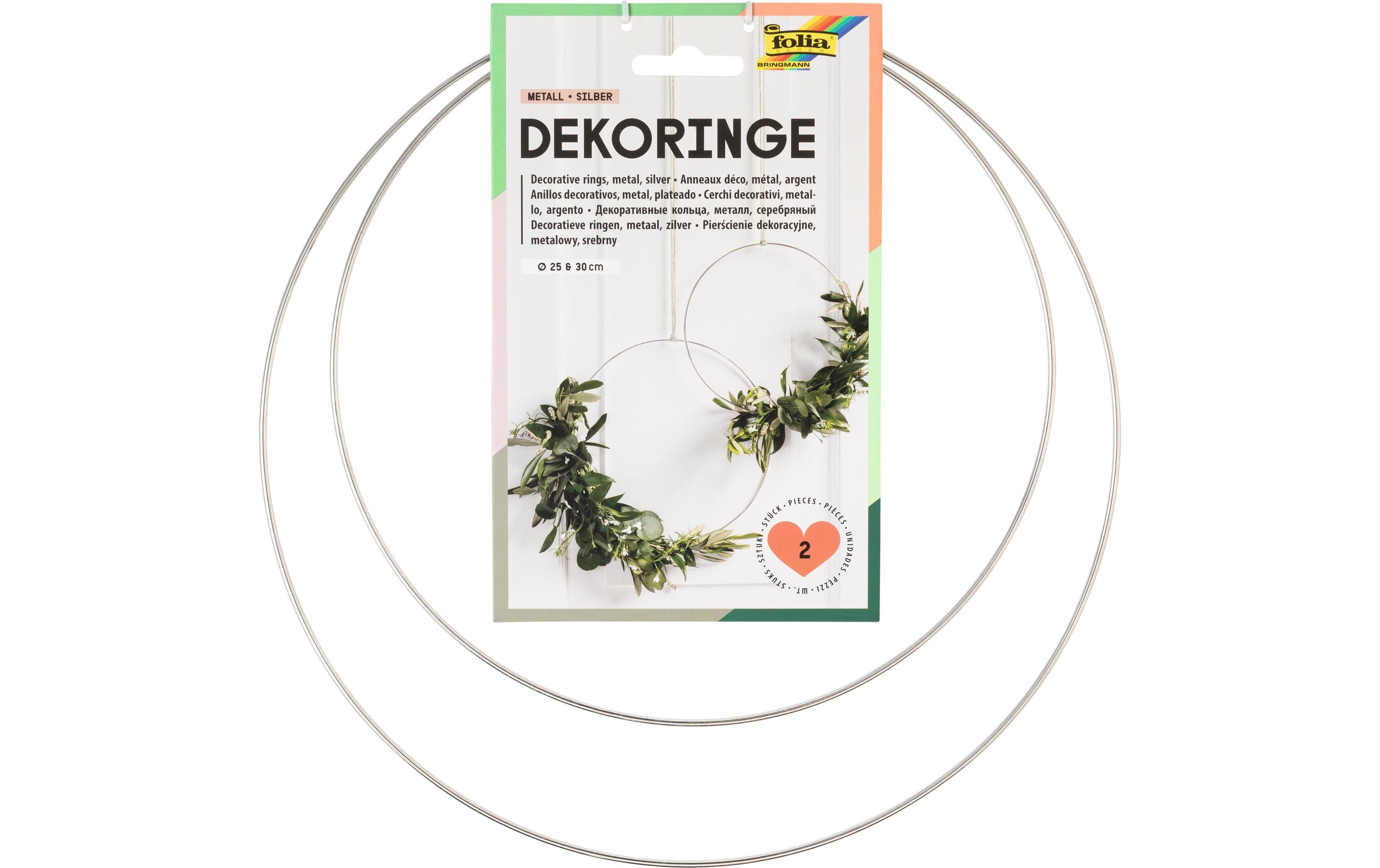 Folia Metallring Ø 25 und 30 cm, Silber, 2 Stück Folia Metallring Ø 25 und 30 cm, Silber, 2 Stück