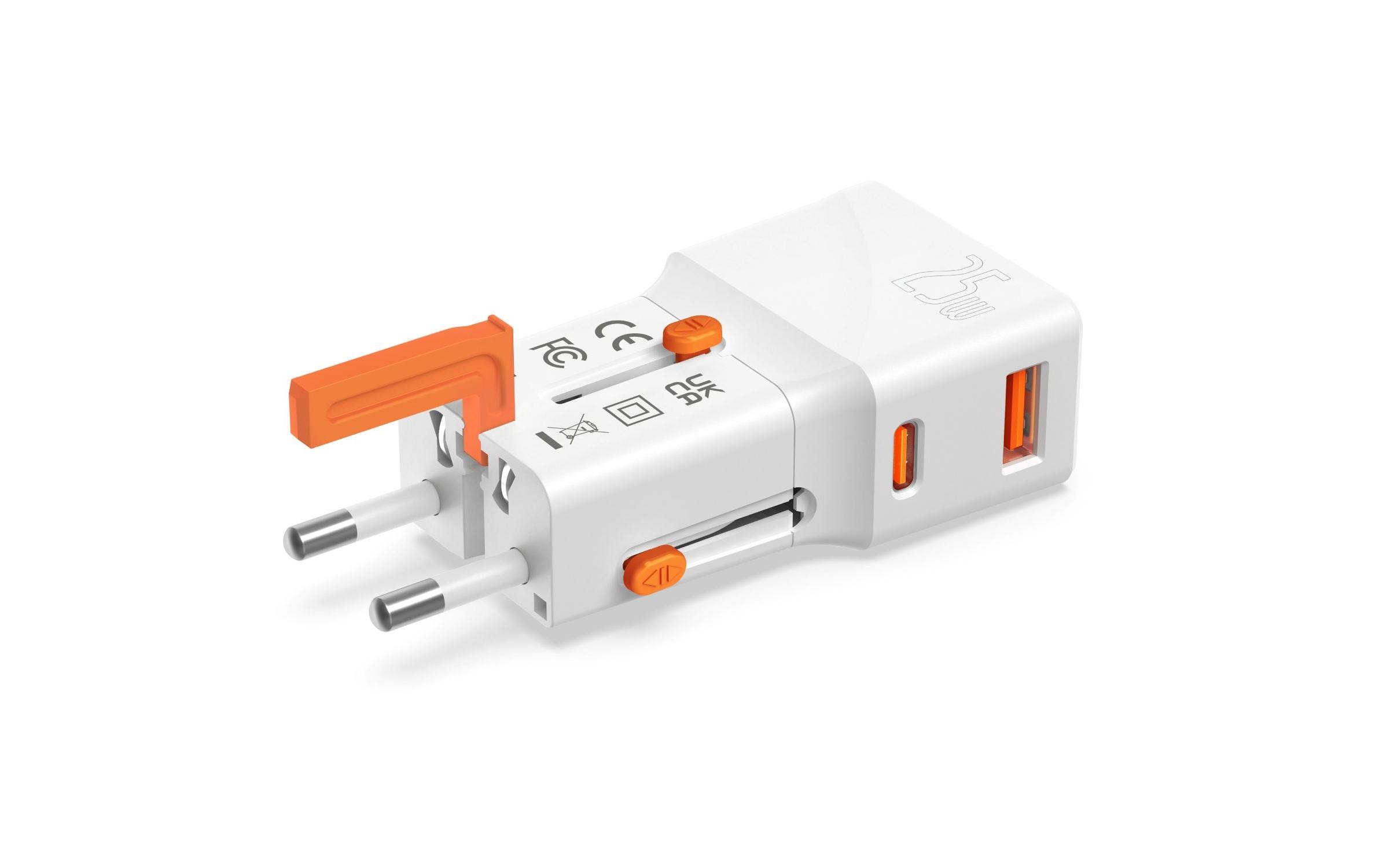 4smarts Weltreiseadapter Nomad Pocket 25W 1C+1A, Weiss