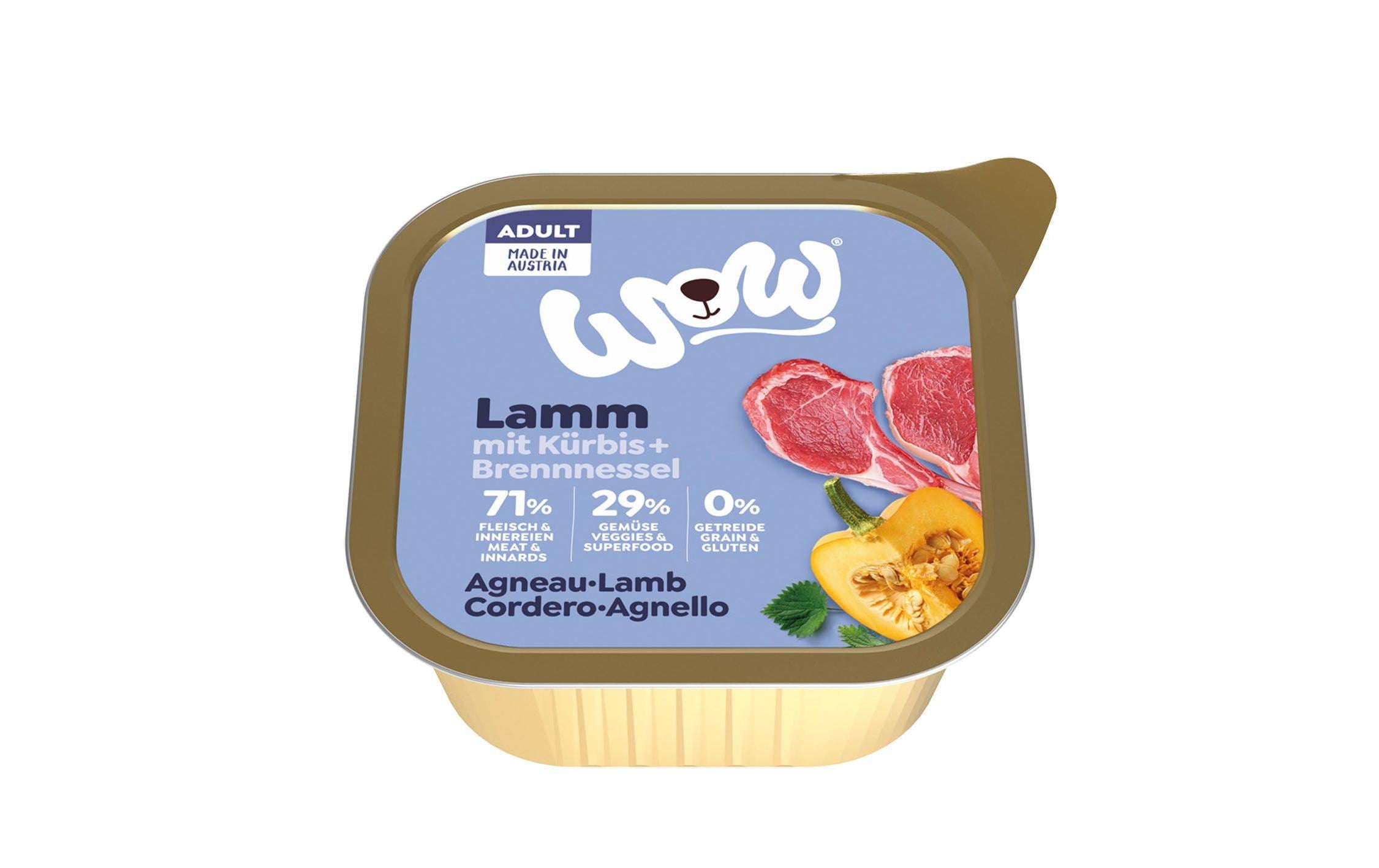 WOW Nassfutter Adult Lamm Schale, 11 x 150 g