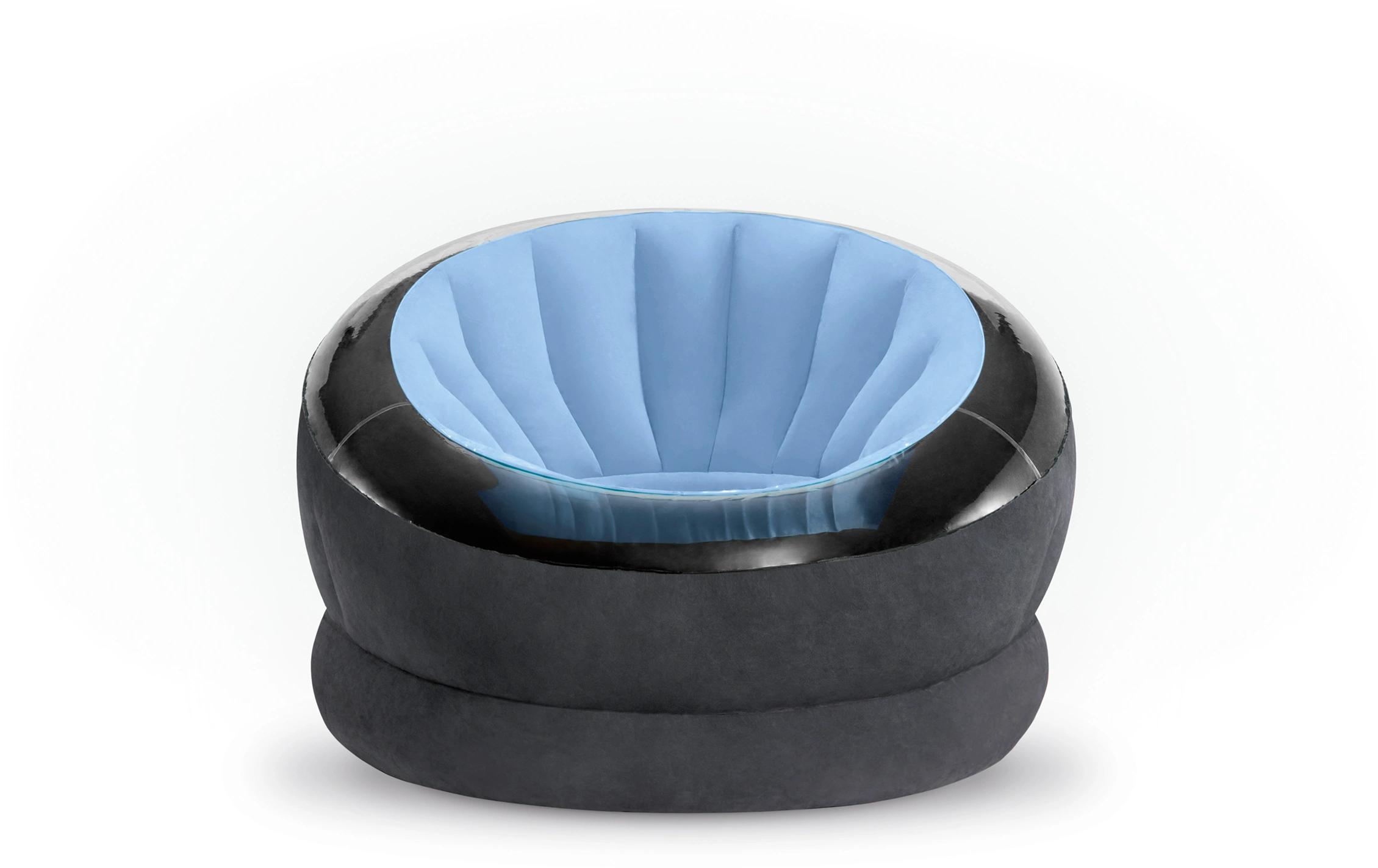 Intex Aufblasbarer Sessel Empire 112 x 109 cm, Blau, Schwarz