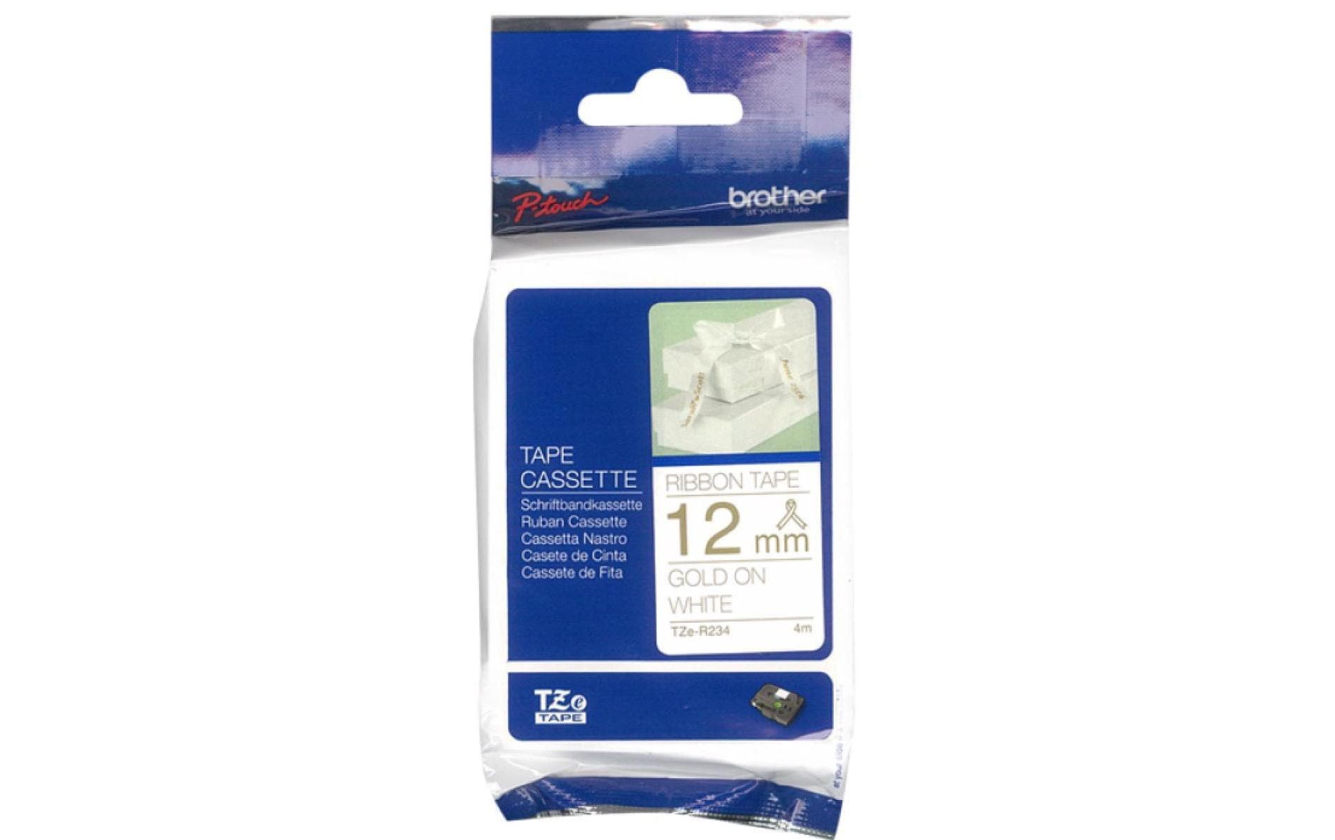 Brother Beschriftungsband TZe-R234 Gold auf Weiss