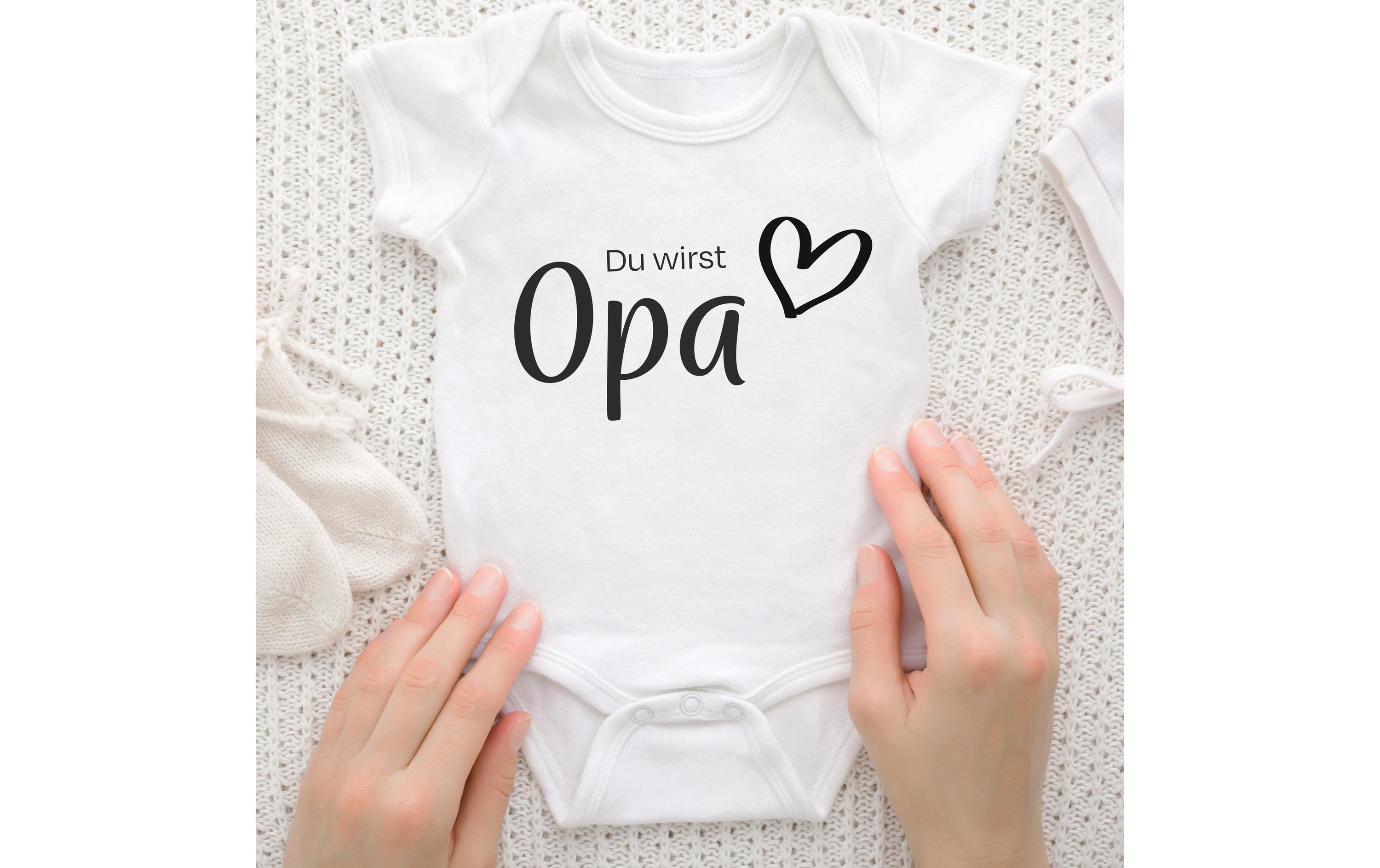 Trendcompany Babybody Du wirst Opa, 62/68, Weiss