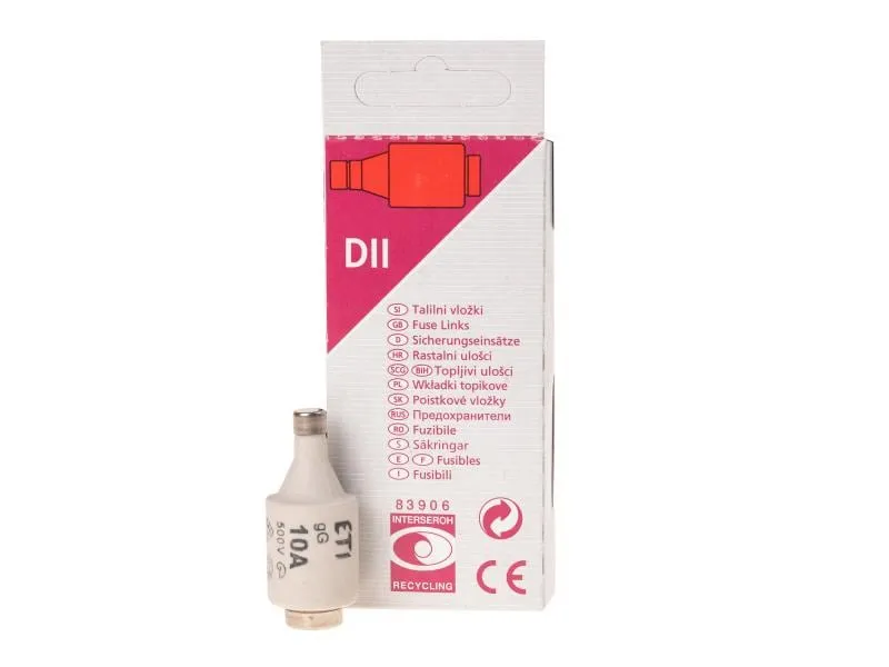 Elektromaterial Sicherungseinsatz DT II 10A träge, 5 Stück Elektromaterial Sicherungseinsatz DT II 10A träge, 5 Stück