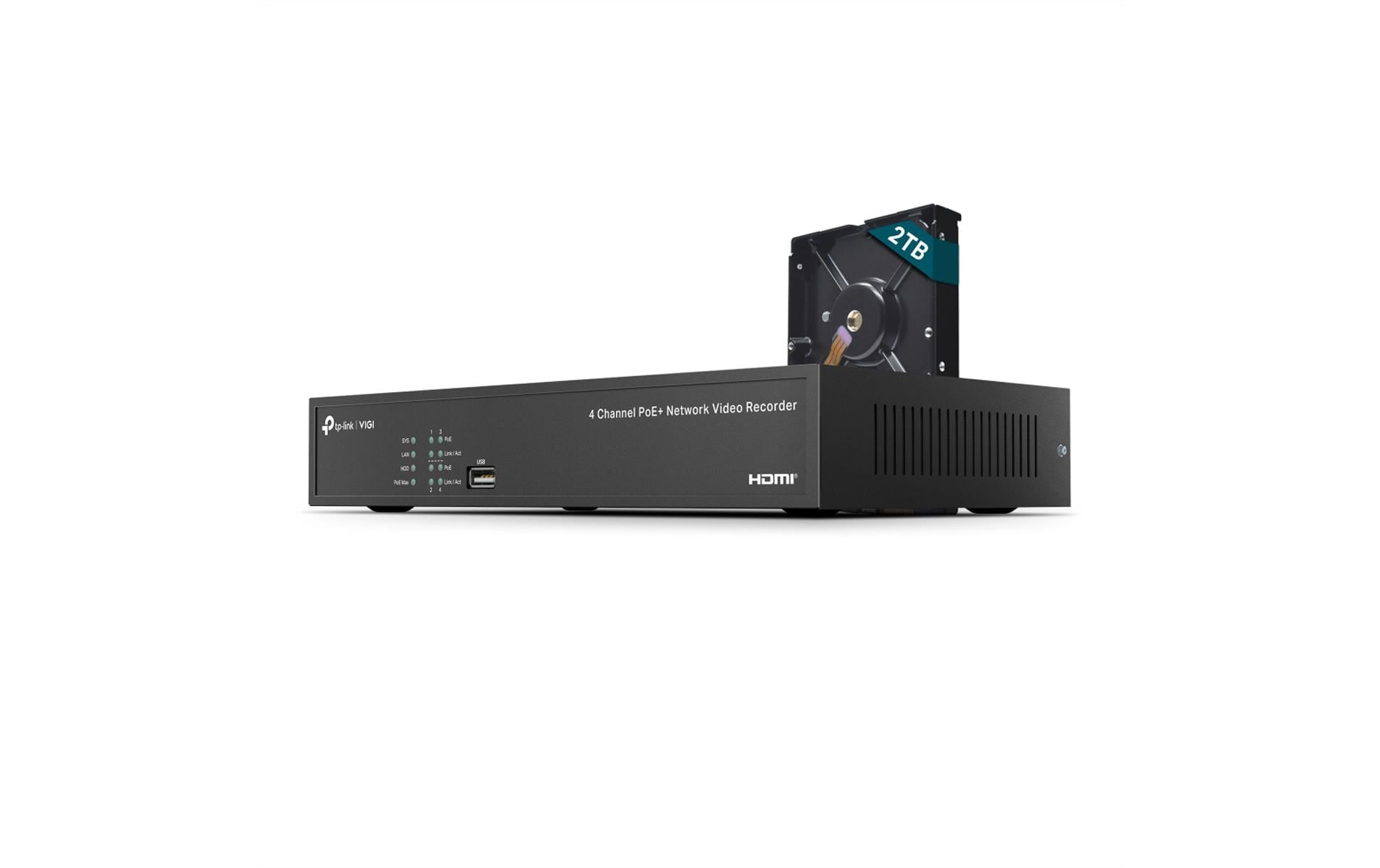 TP-Link Netzwerkrekorder NVR1004H-4P-2 TB 2 TB, 4 Kanal