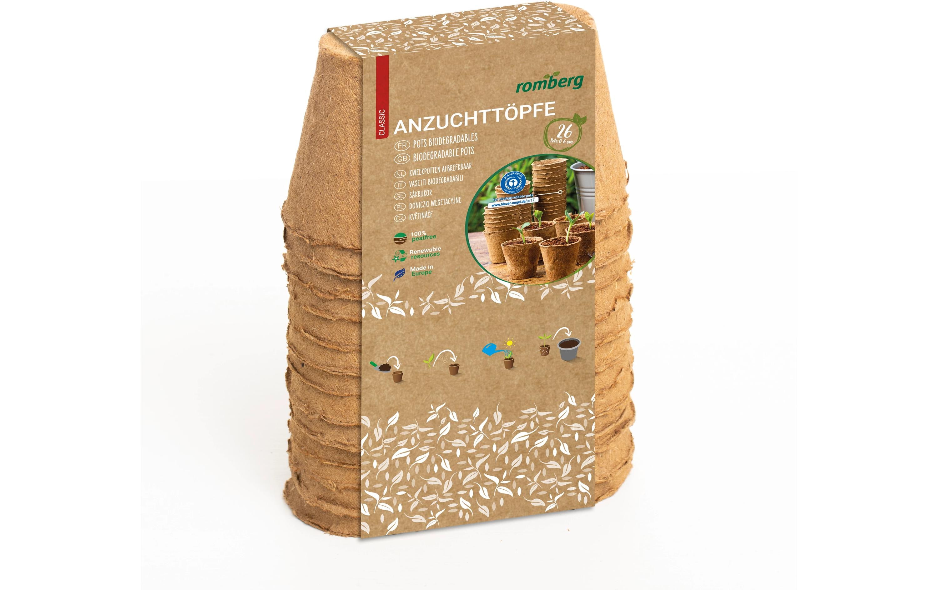 Romberg Aufzuchttöpfe 26 Stück, 6 cm rund