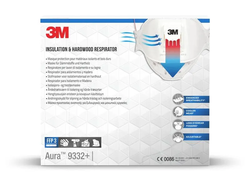 3M Atemschutzmaske Aura 9332+ FFP3, 5 Stück 3M Atemschutzmaske Aura 9332+ FFP3, 5 Stück
