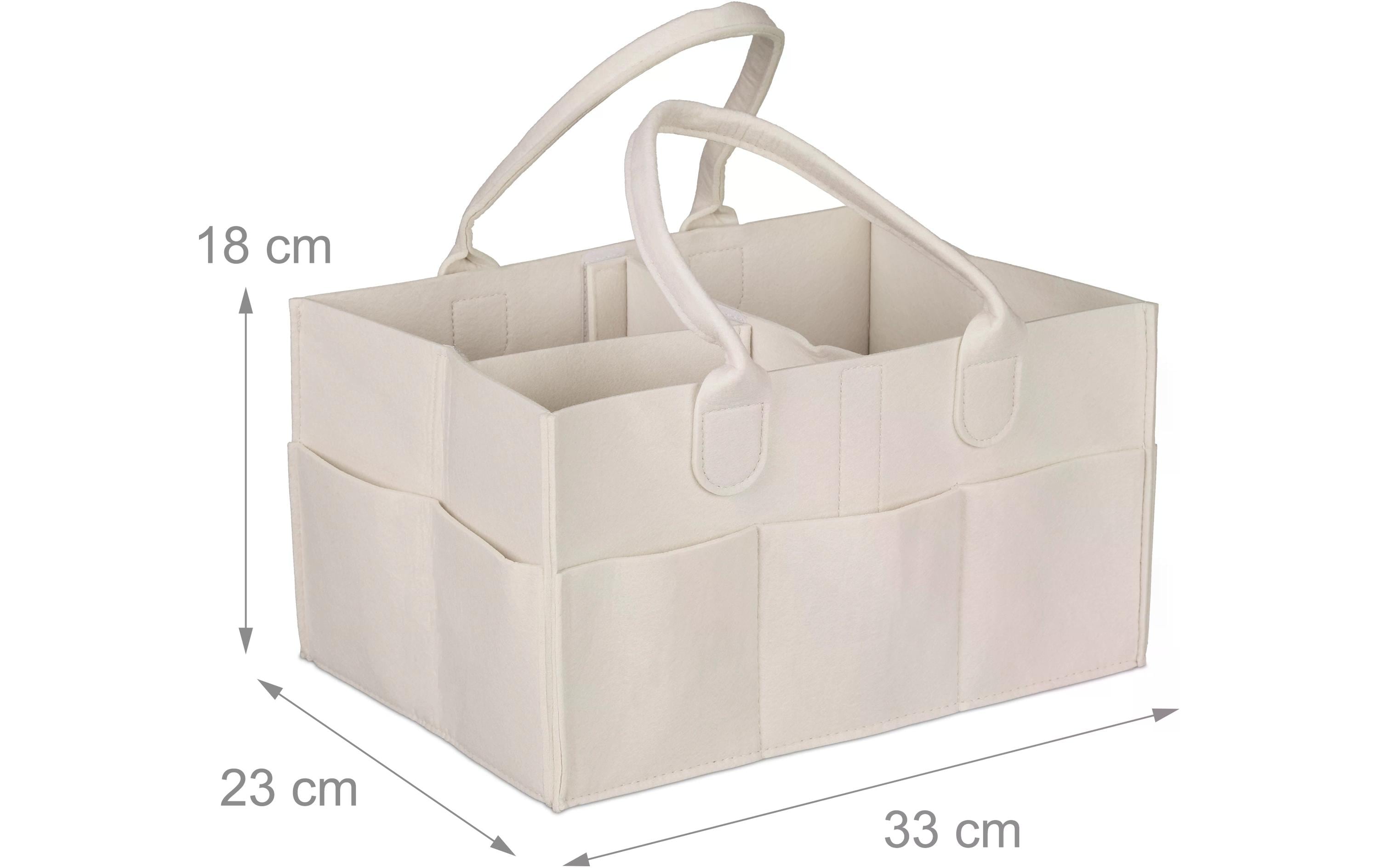 relaxdays Pflegekörbchen Windel Caddy Filz Beige