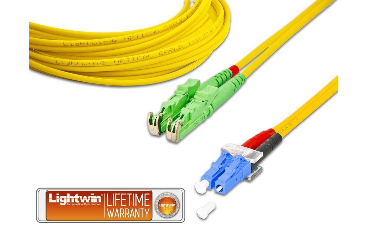 Lightwin LWL-Patchkabel E2000/APC-LC, Singlemode, Duplex, 10 m Lightwin LWL-Patchkabel E2000/APC-LC, Singlemode, Duplex, 10 m