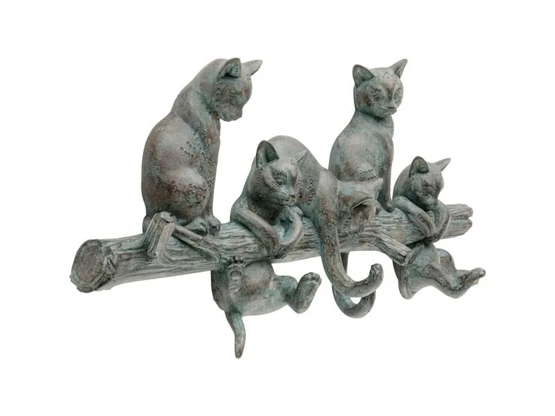 Kare Wandgarderobe Cats Life 42 cm x 18.3 cm, Schwarz