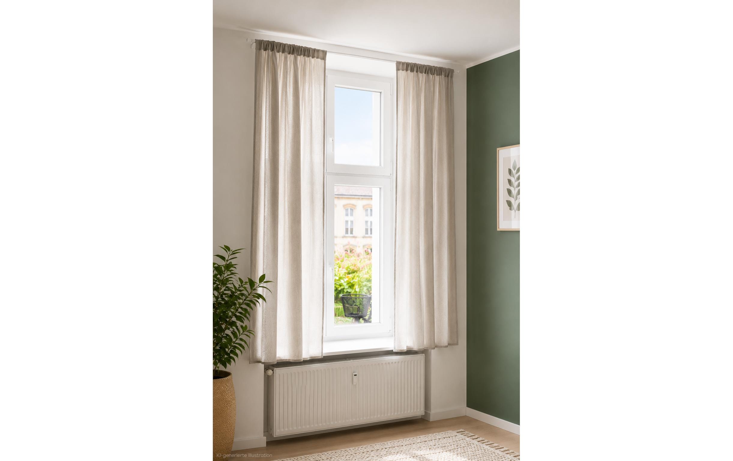 Urbanara URBANARA Vorhang 2er-Set Musselin Trofa 135 cm x 320 cm