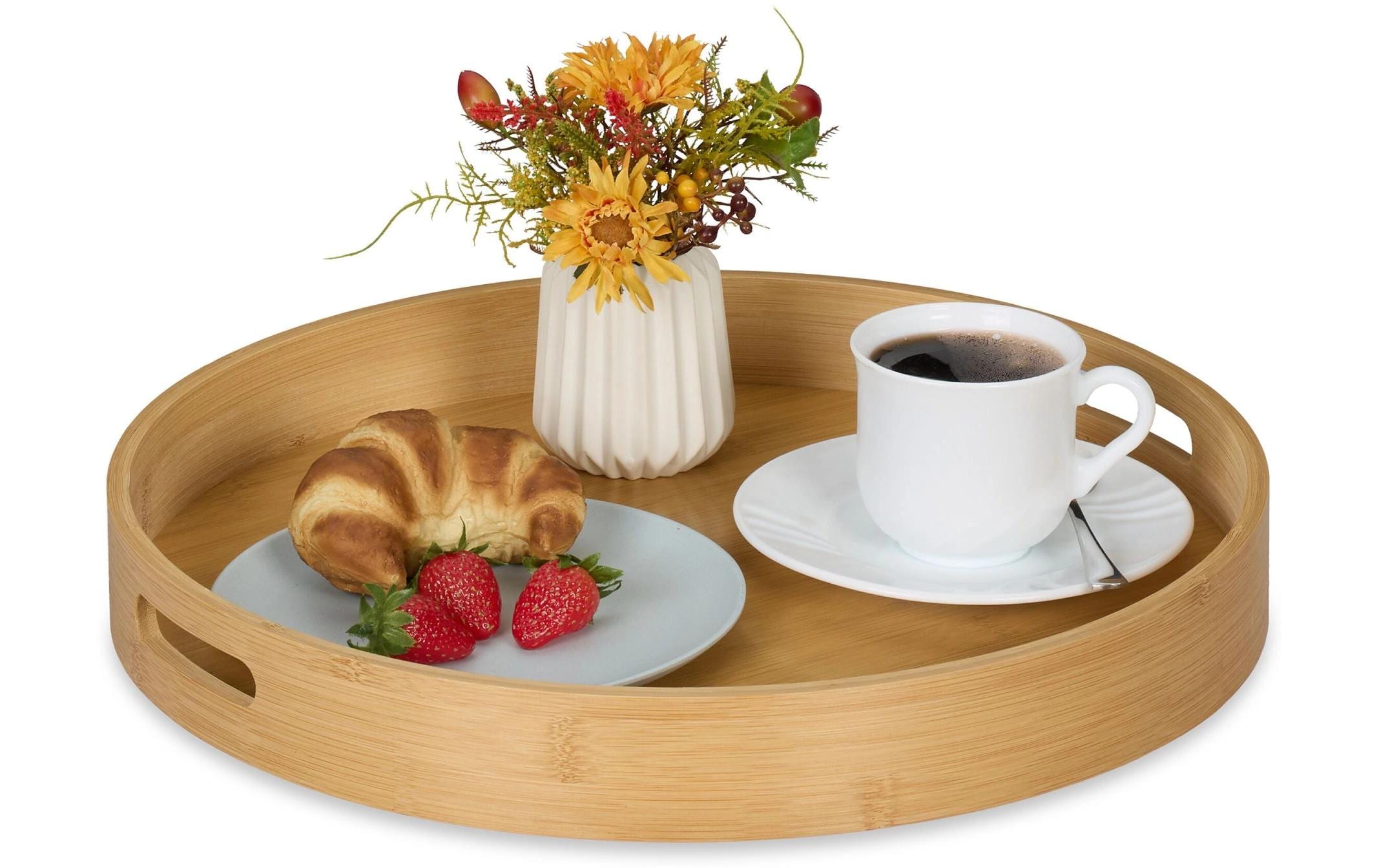 relaxdays Serviertablett Natur, 5 x 40 cm