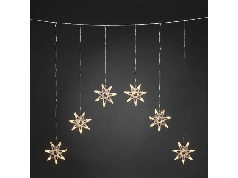 Konstsmide LED Lichtervorhang mit 6 Sternen 48 warmweisse Dioden Konstsmide LED Lichtervorhang mit 6 Sternen 48 warmweisse Dioden