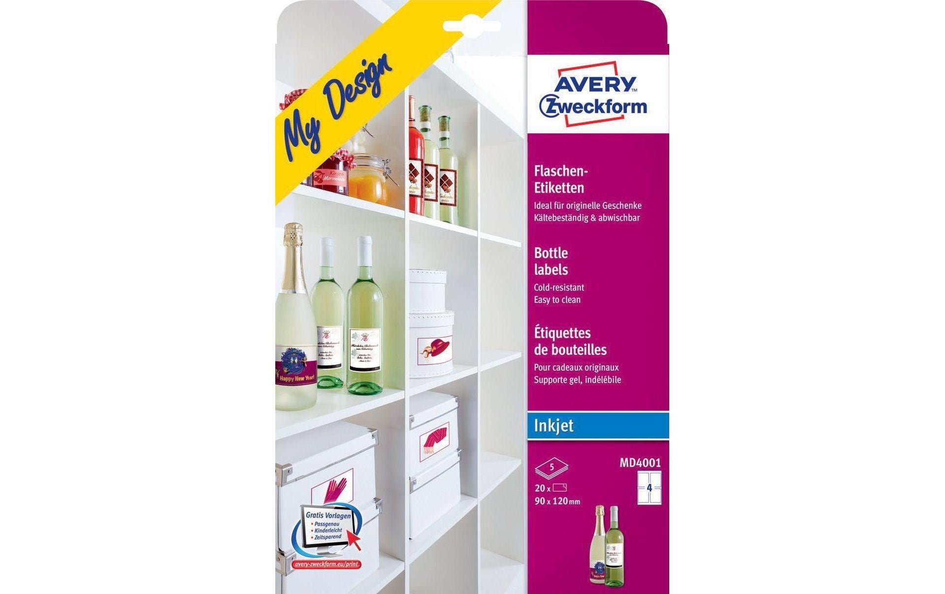 Avery Zweckform Flaschen-Etiketten MD4001 90 x 120 mm