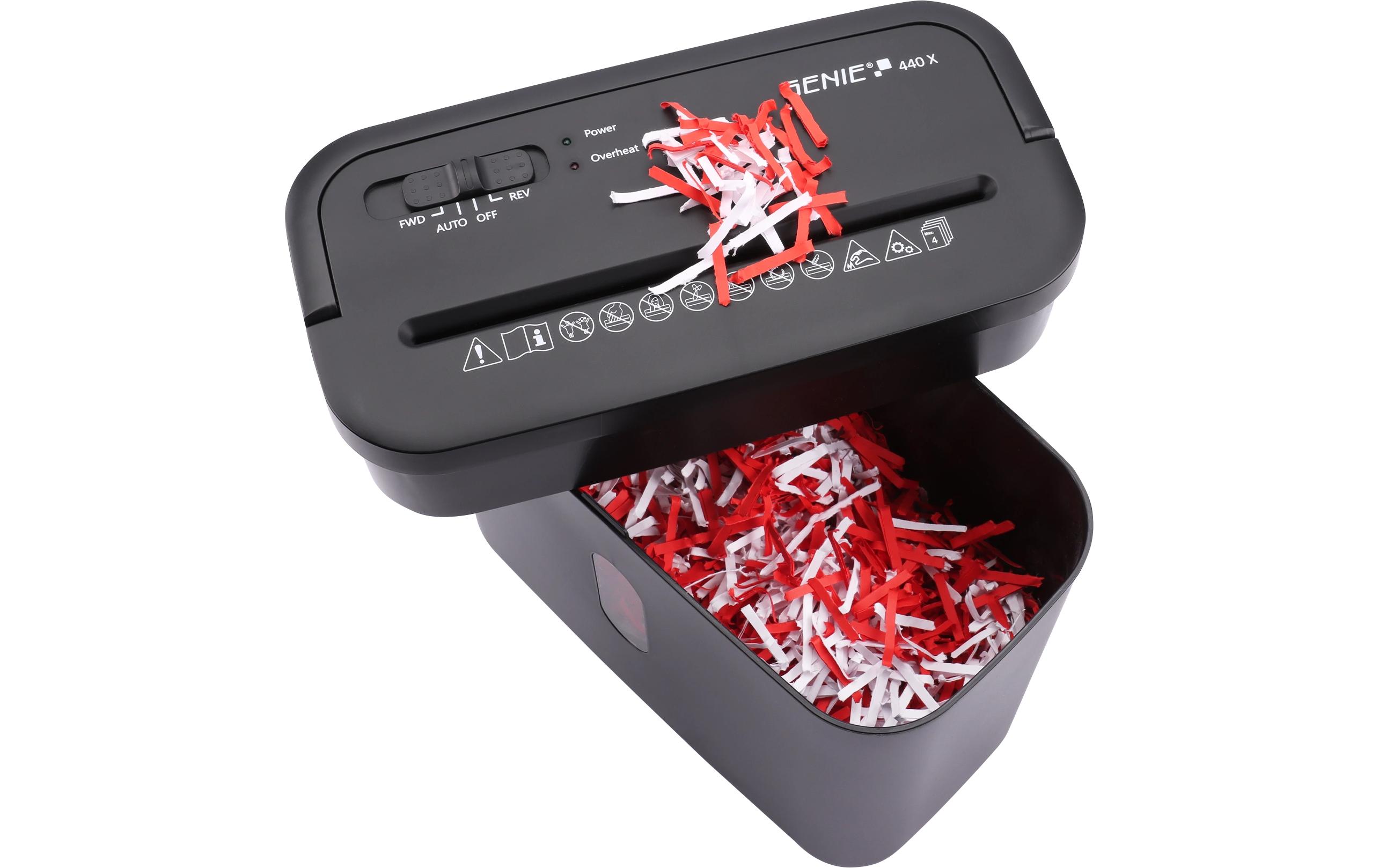Genie Aktenvernichter 440X Schwarz P4, 4 Blatt