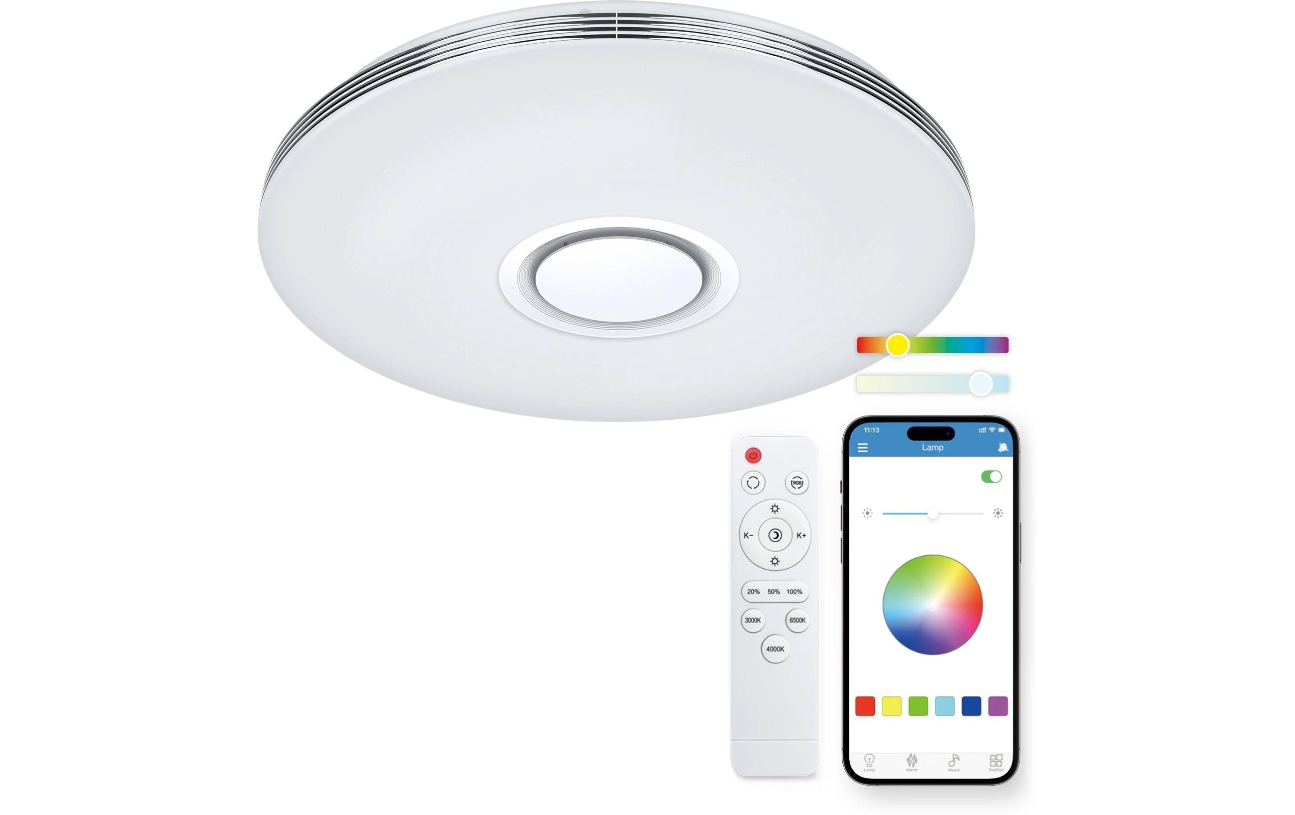 KSiX Intelligente Deckenleuchte Aura RGBIC 90 W Weiss 49 cm KSiX Intelligente Deckenleuchte Aura RGBIC 90 W Weiss 49 cm