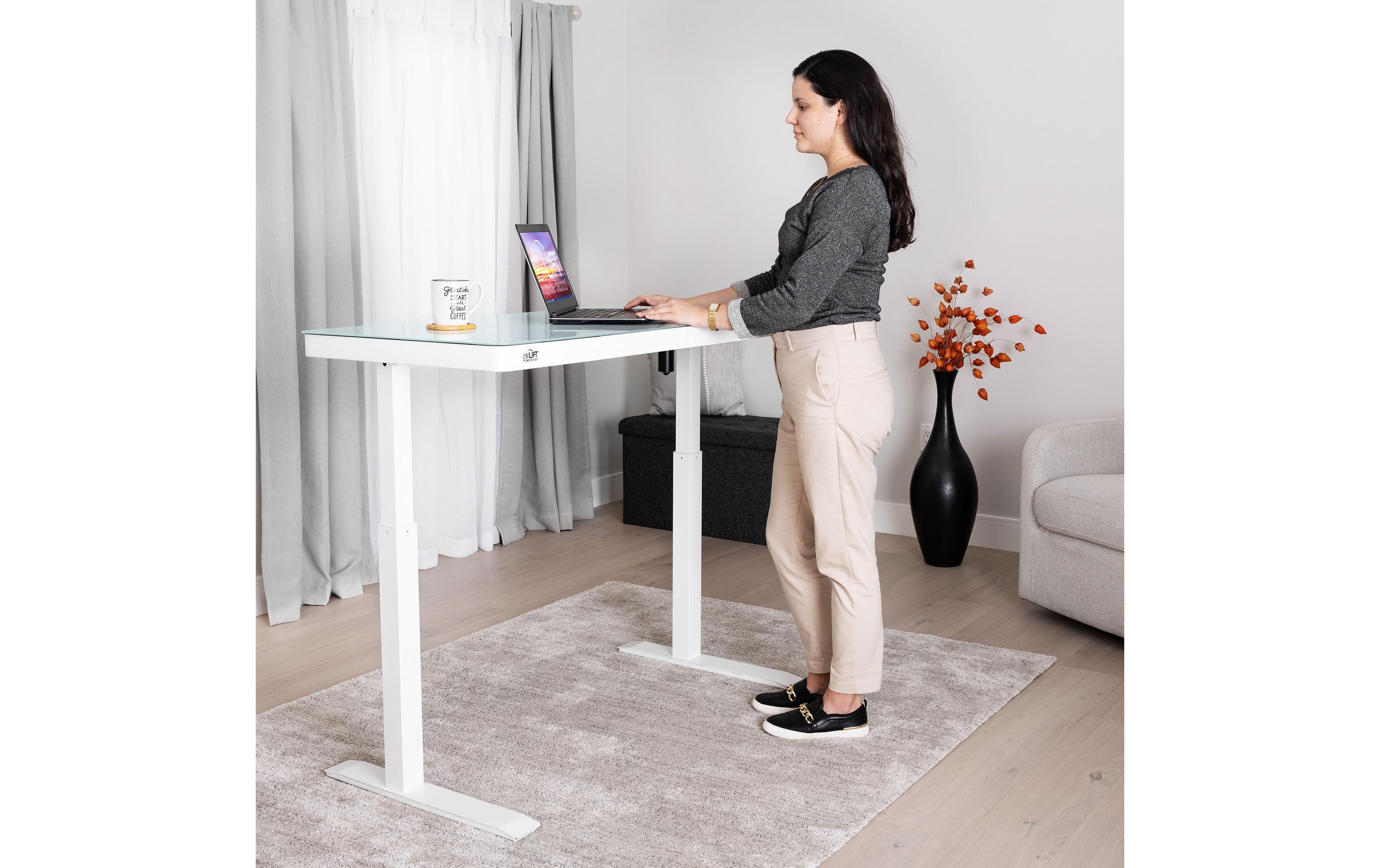 seville classics Stehtisch Airlift 1.2 x 0.6 m, Weiss