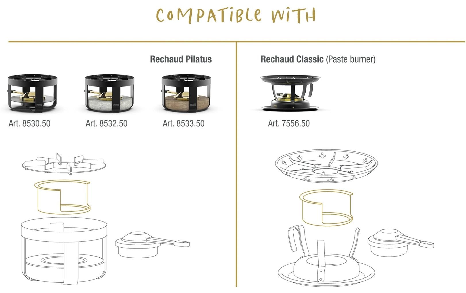 Stöckli Fondue-Rechaud Windschutz Pilatus Schwarz