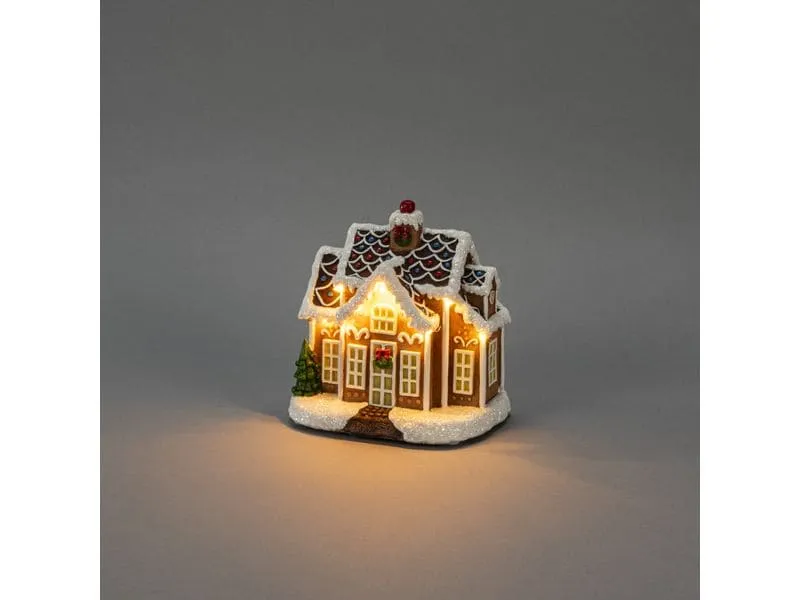 Konstsmide LED Mini-Lebkuchenhaus mit Musik 12 cm x 16 cm Konstsmide LED Mini-Lebkuchenhaus mit Musik 12 cm x 16 cm