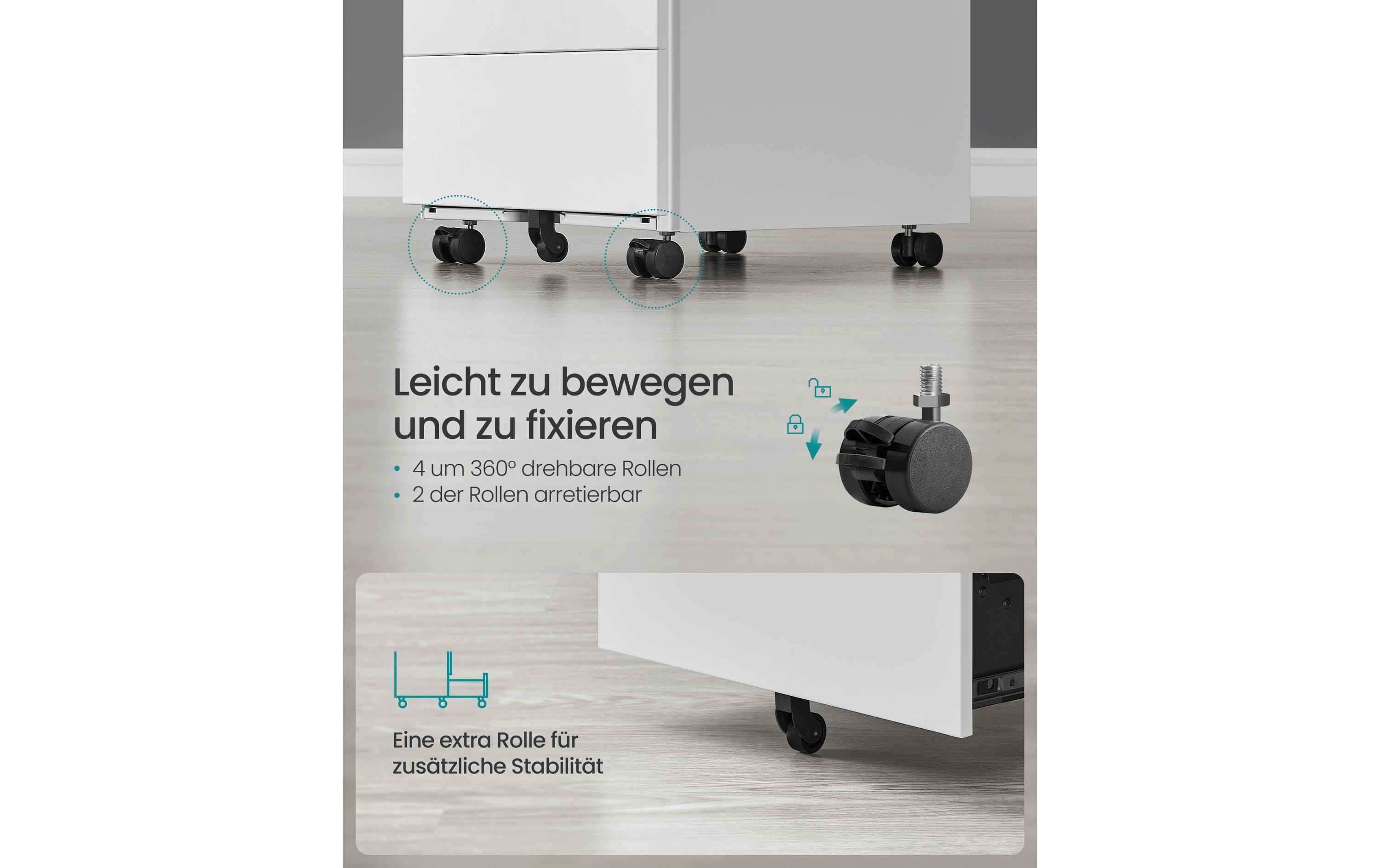 Songmics Multifunktionswagen mit 4 Schubladen Weiss