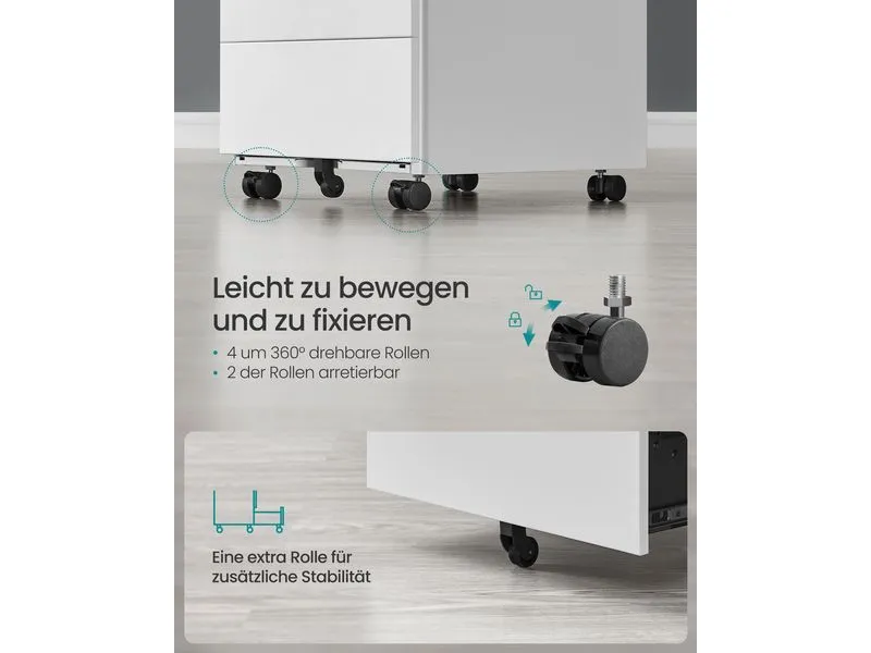 Songmics Multifunktionswagen mit 4 Schubladen Weiss Songmics Multifunktionswagen mit 4 Schubladen Weiss