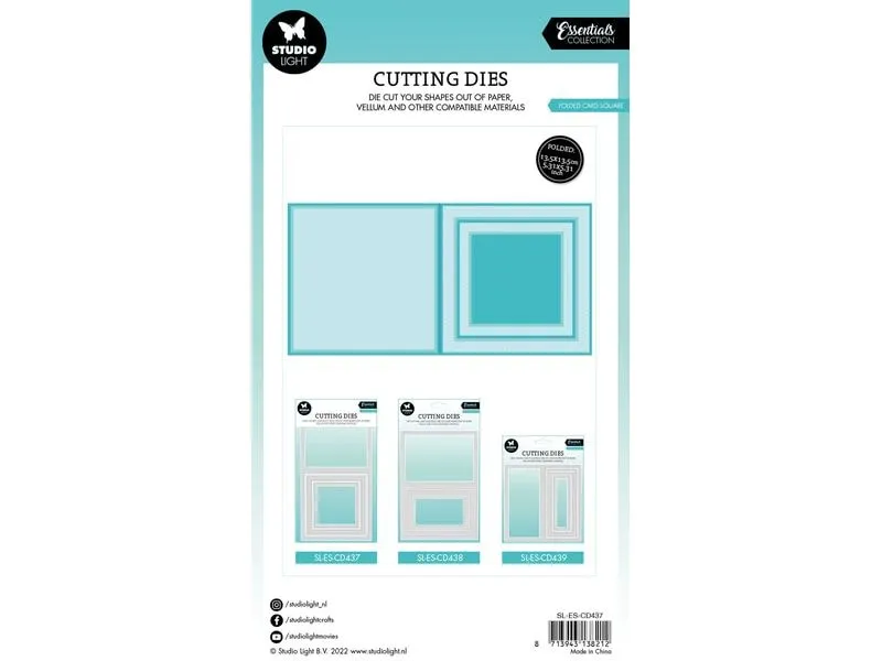 Studio Light Stanzschablone Klappkarte Essentials 270x135x1 mm, 9 Stück