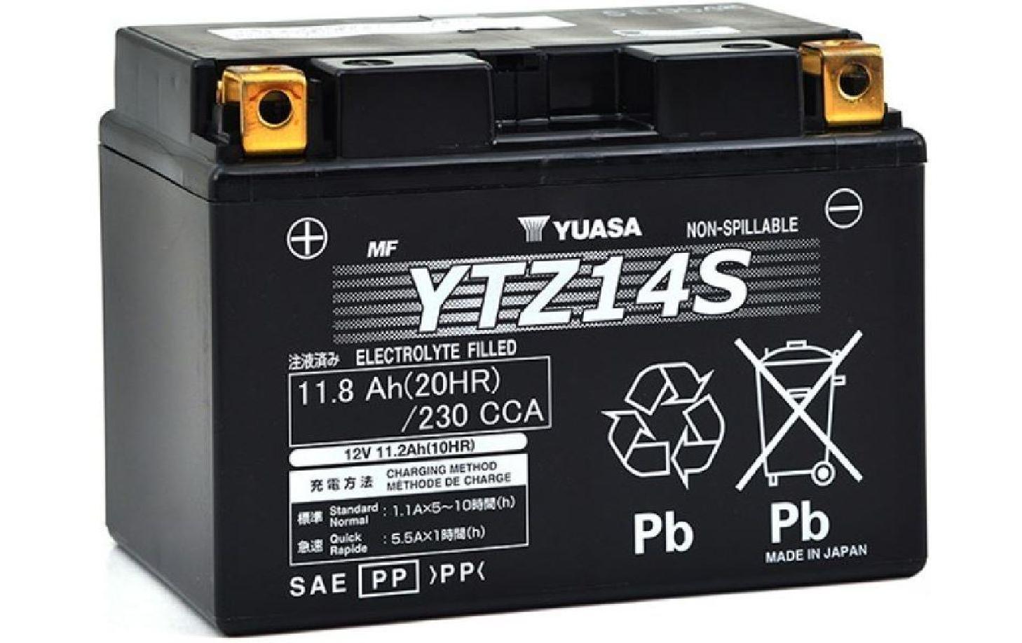 YUASA Motorradbatterie AGM 12 V/11.8Ah/230A