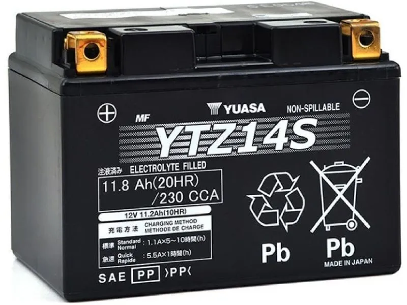 YUASA Motorradbatterie AGM 12 V/11.8Ah/230A YUASA Motorradbatterie AGM 12 V/11.8Ah/230A