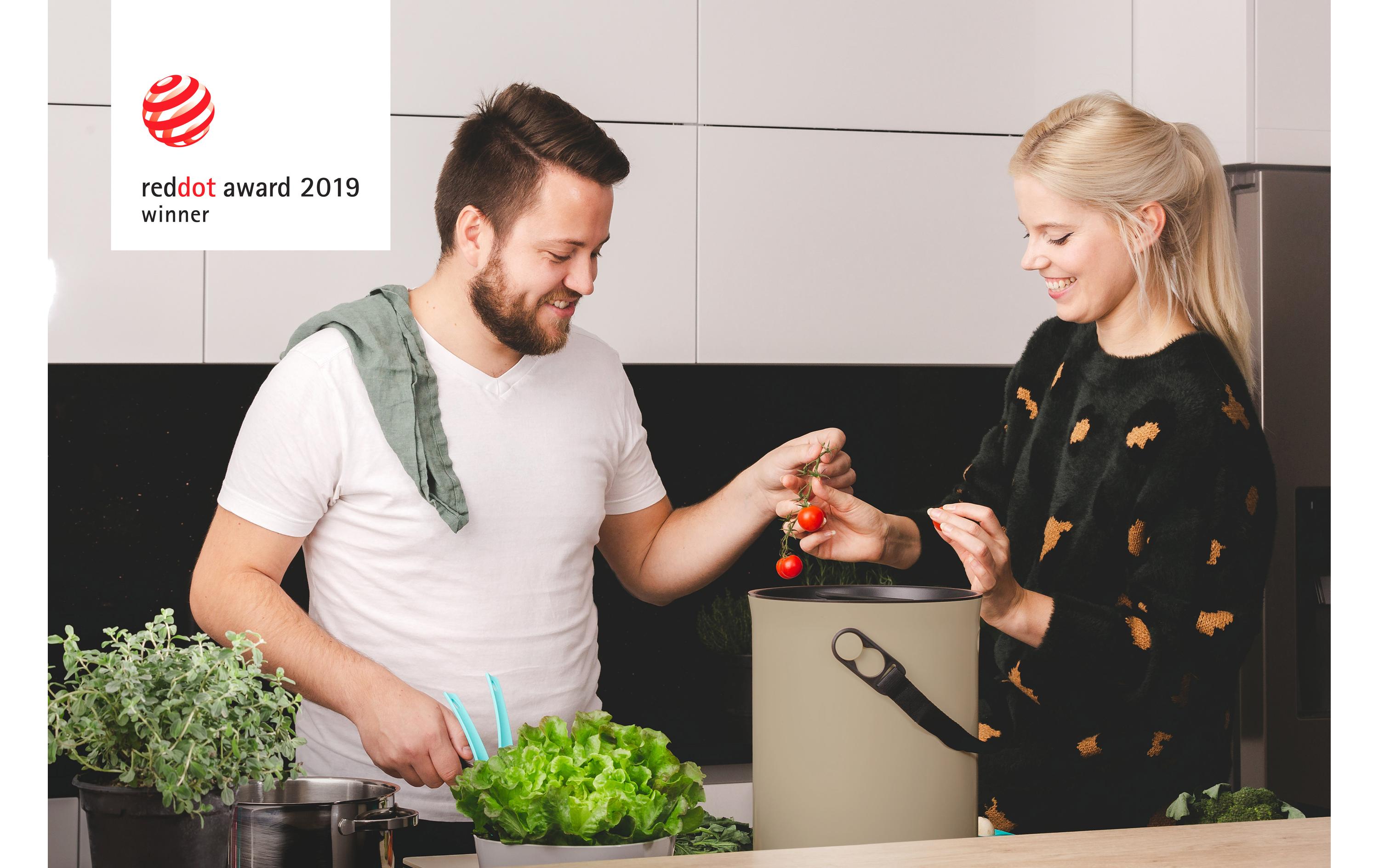 Bokashi Komposter Organko 2, 2er-Set, Beige