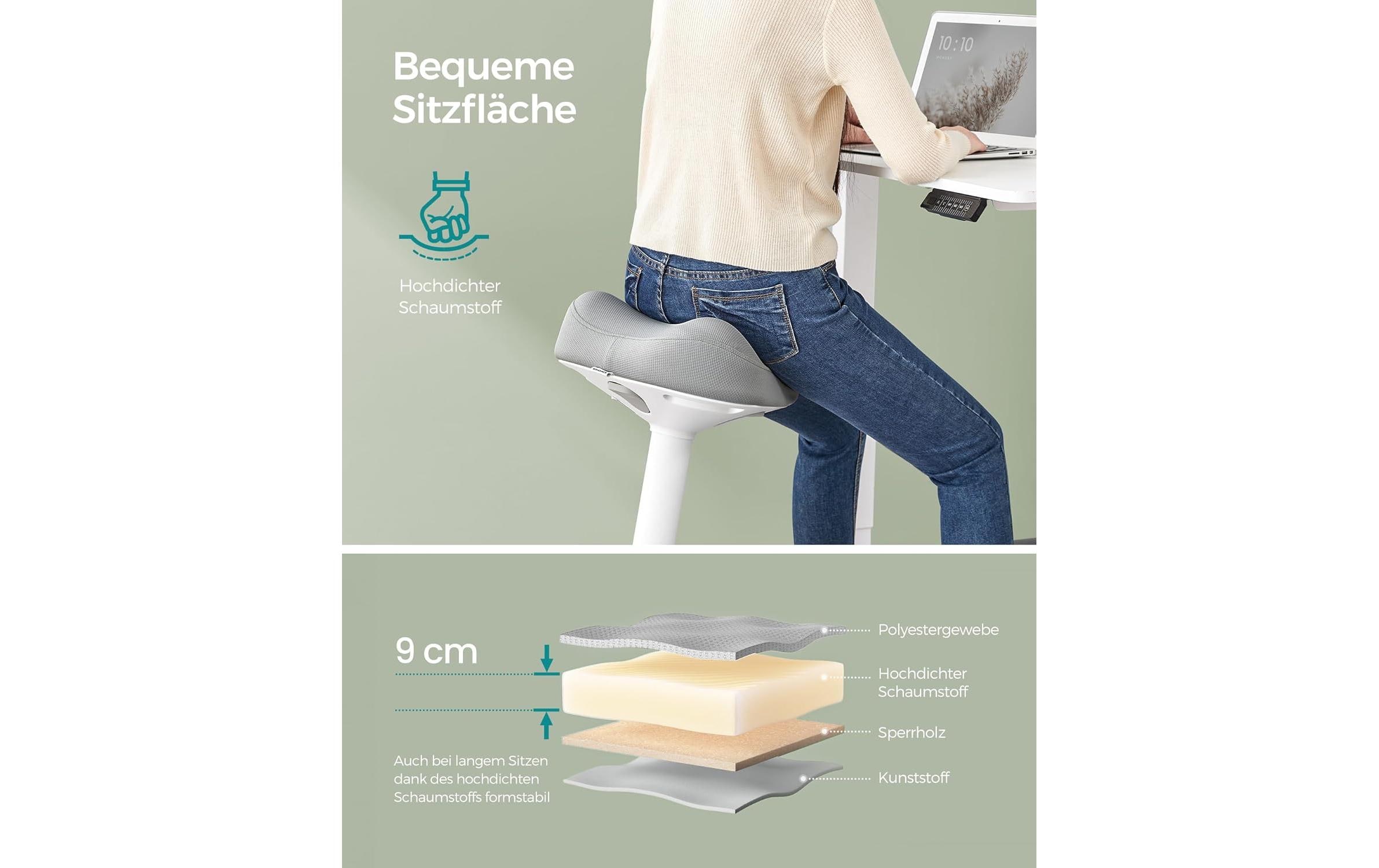 Songmics Steh-Hocker Grau/Weiss, 83.5 cm