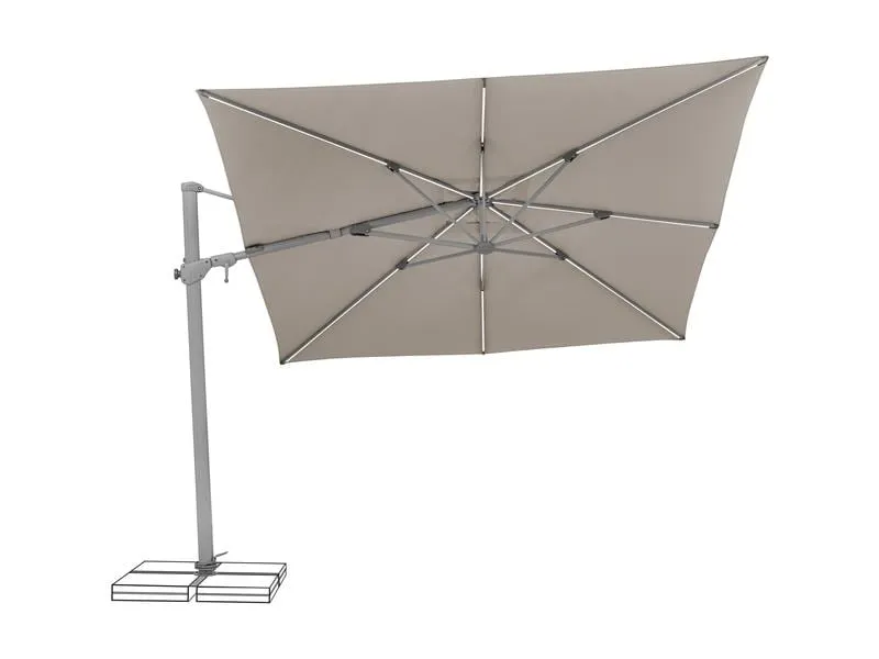 Suncomfort by Glatz Sonnenschirm Varioflex Solar LED, 300 x 300 cm, Hellgrau Suncomfort by Glatz Sonnenschirm Varioflex Solar LED, 300 x 300 cm, Hellgrau