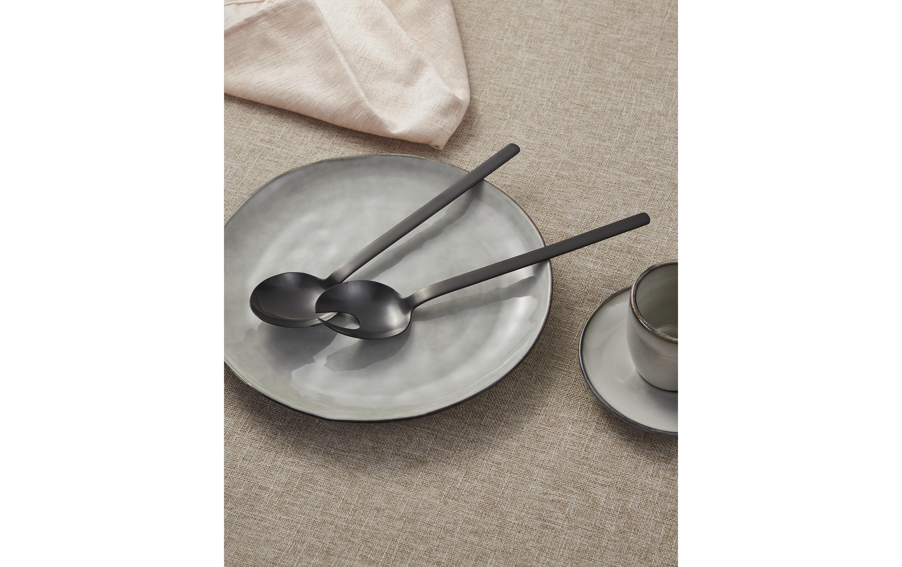 EGLO Salatbesteck Seoni 2-teilig, Schwarz Matt