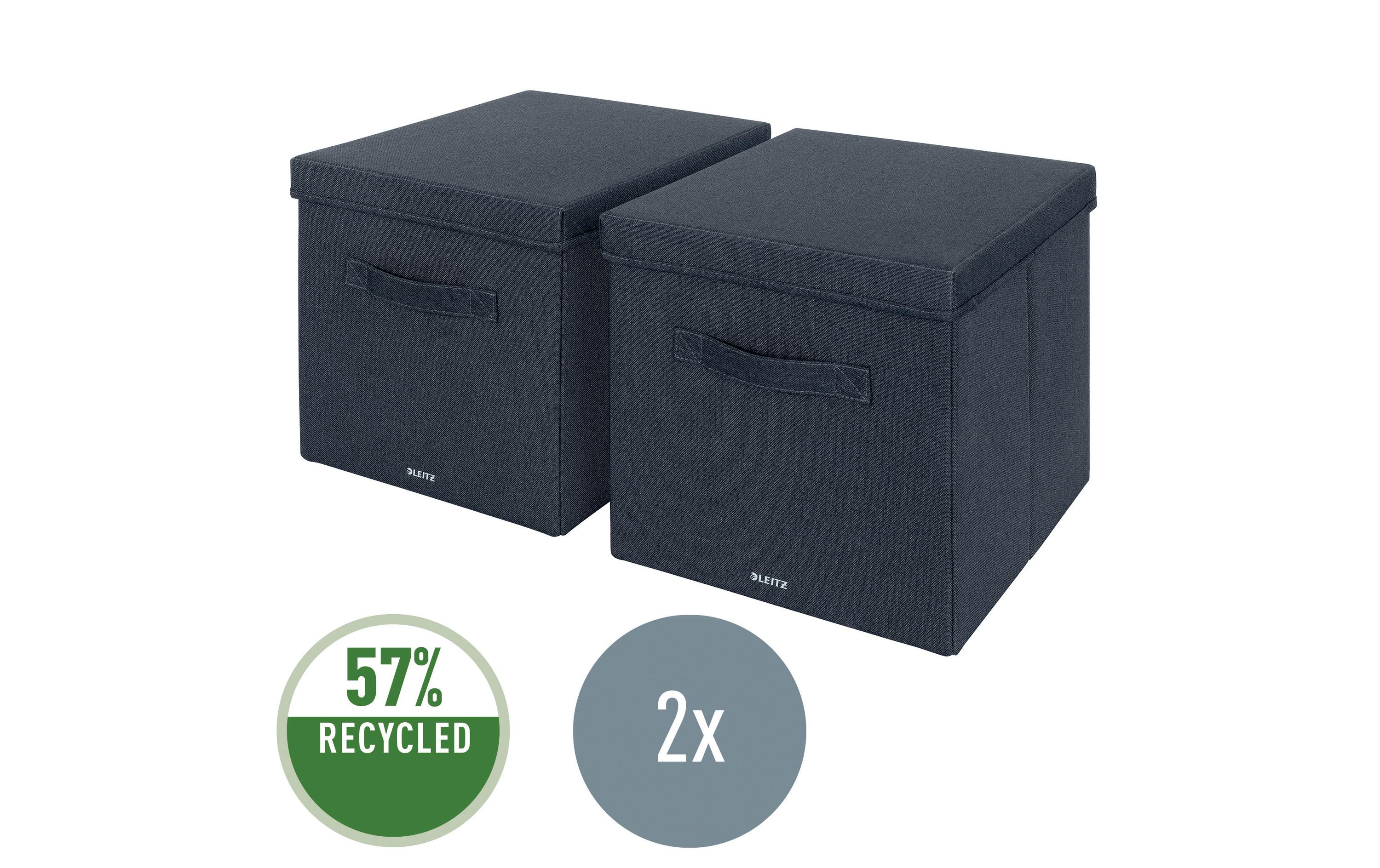 Leitz Faltbox Fabric Dunkelgrau/Grau, 2er Pack
